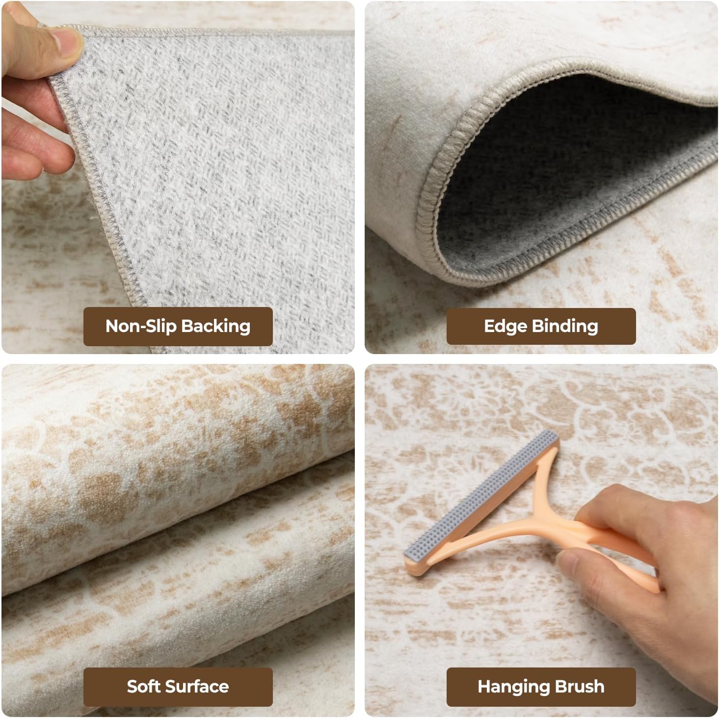 Thumbnail 2 de BGASZ 8x10 Washable Area Rug – Non-Slip, Soft Short-Pile with Stain Resistance