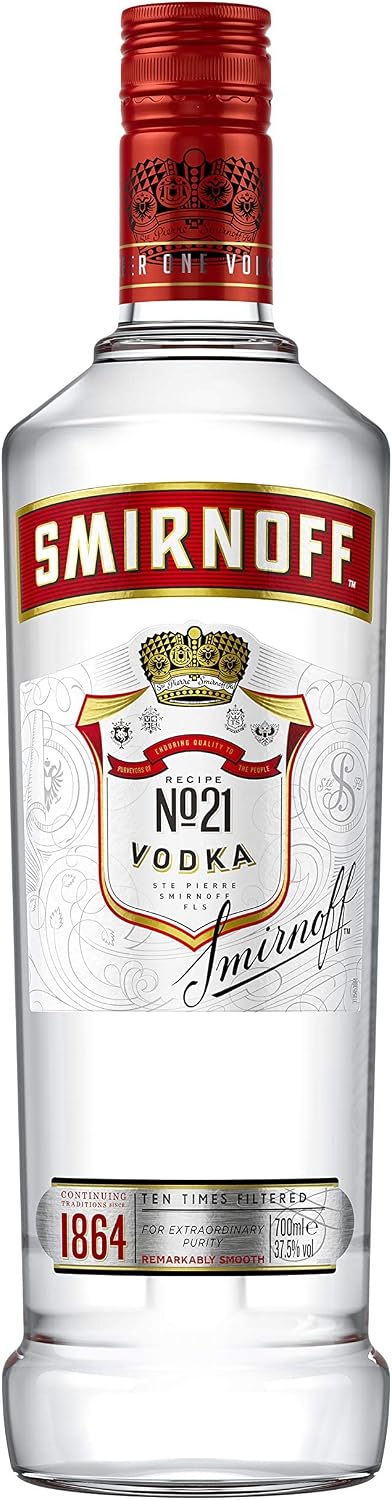 Detalle de Smirnoff Red Label No.21 Vodka – Premium-Wodka, 700 ml, 37,5% vol