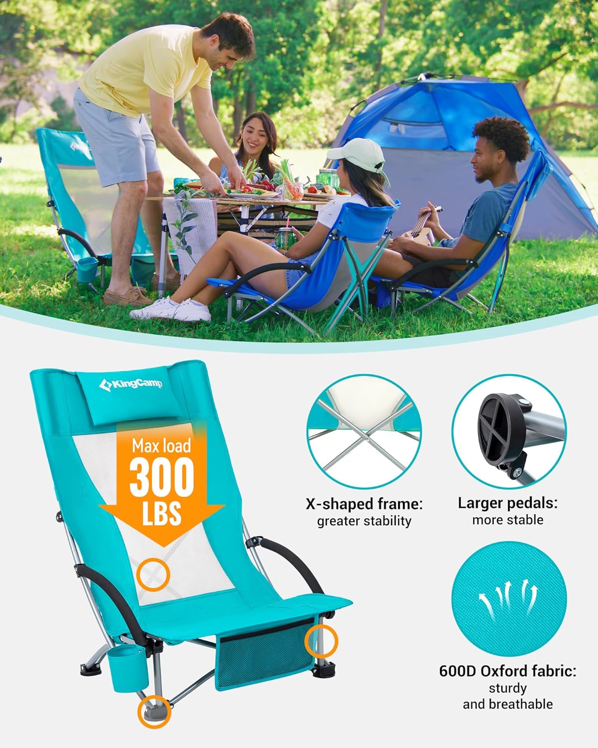 Thumbnail 5 de KingCamp Low Beach Chair 300 lbs