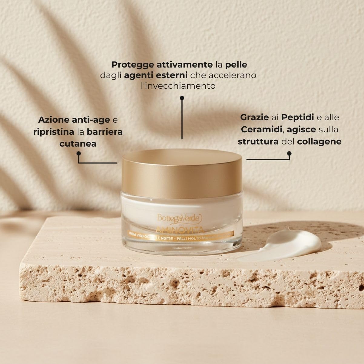 Detalle de Bottega Verde Aminovita Crema Viso 50 ml – per pelli mature, con Pluridefence®