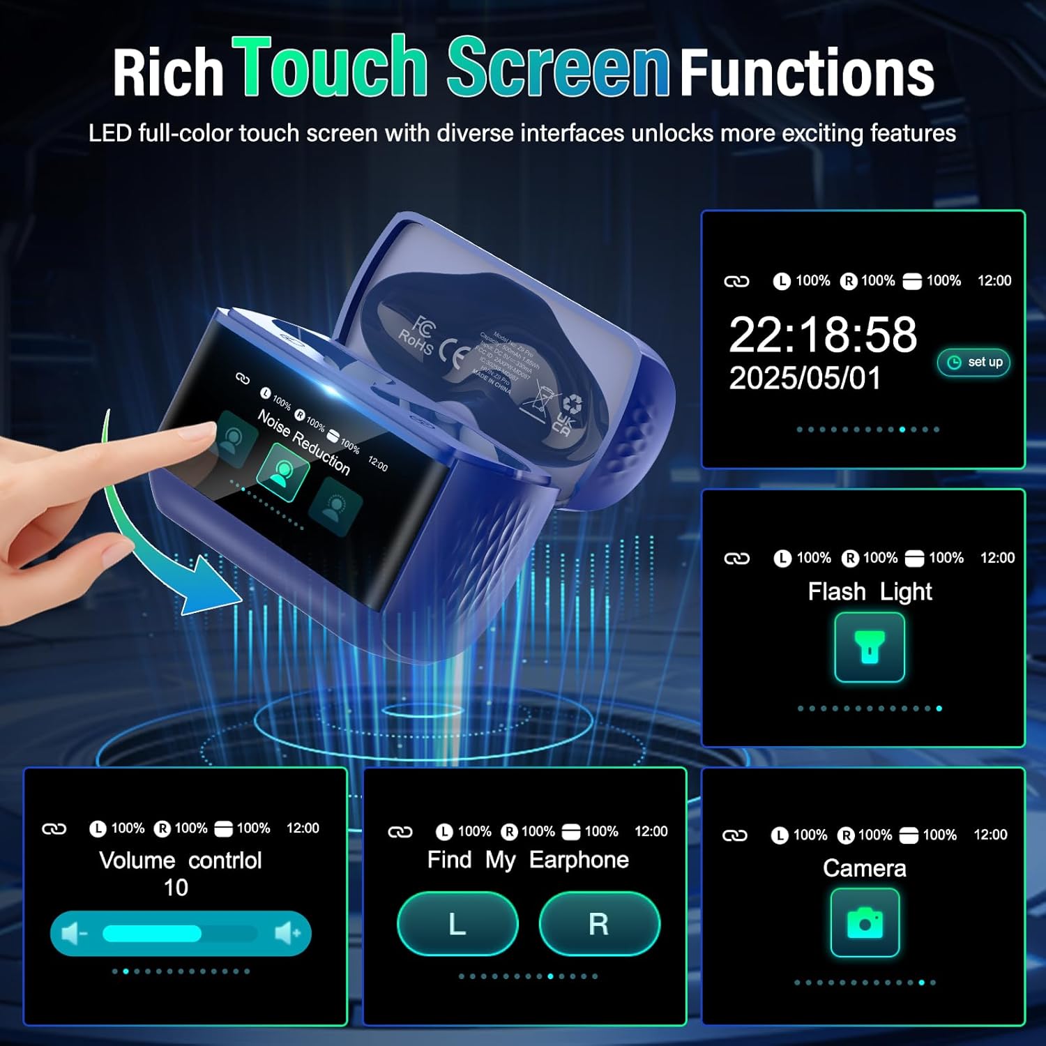 Thumbnail 3 de Wireless Earbuds Bluetooth 5.4 with ANC