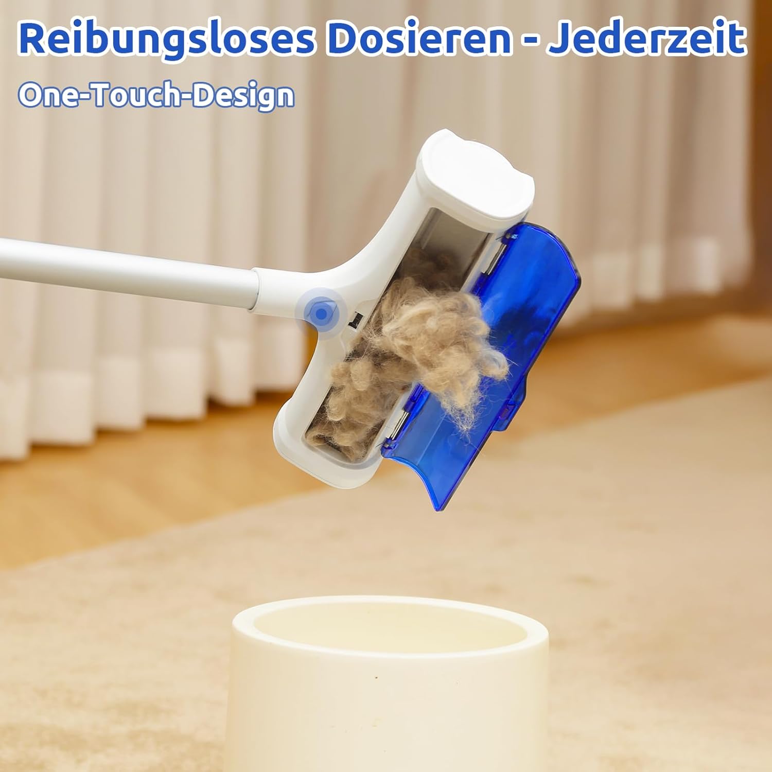 Thumbnail 6 de ACE2ACE Teppichrolle für Tierhaare mit 1,5-m-Griff – keine Bücken, kein Knien, blau