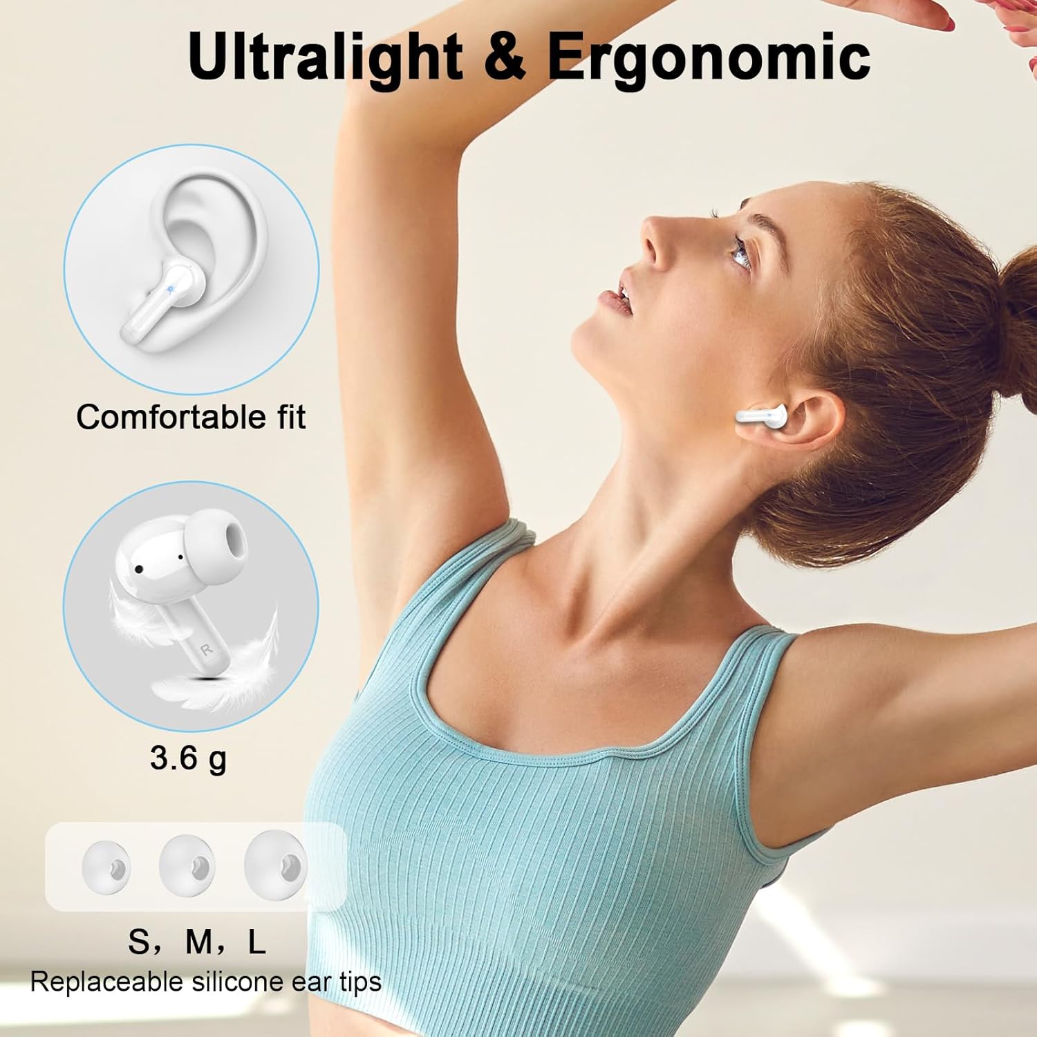 Thumbnail 5 de Rinsmola Wireless Earbuds with Bluetooth 5.4, IP7, and 36H Playtime
