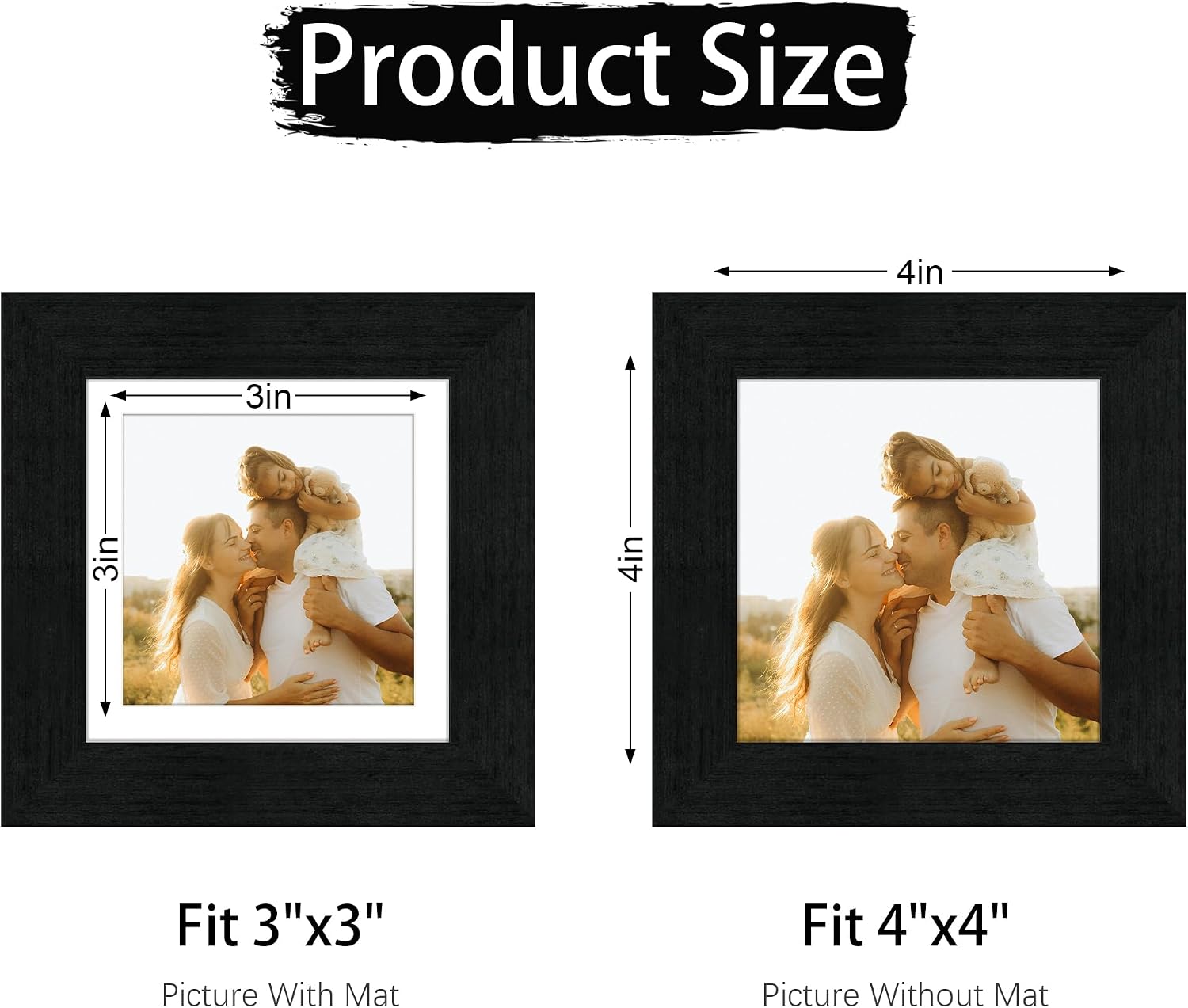 Detalle 2 de THKRLOF 8x10 Picture Frame, Black MDF Wood with Real Glass