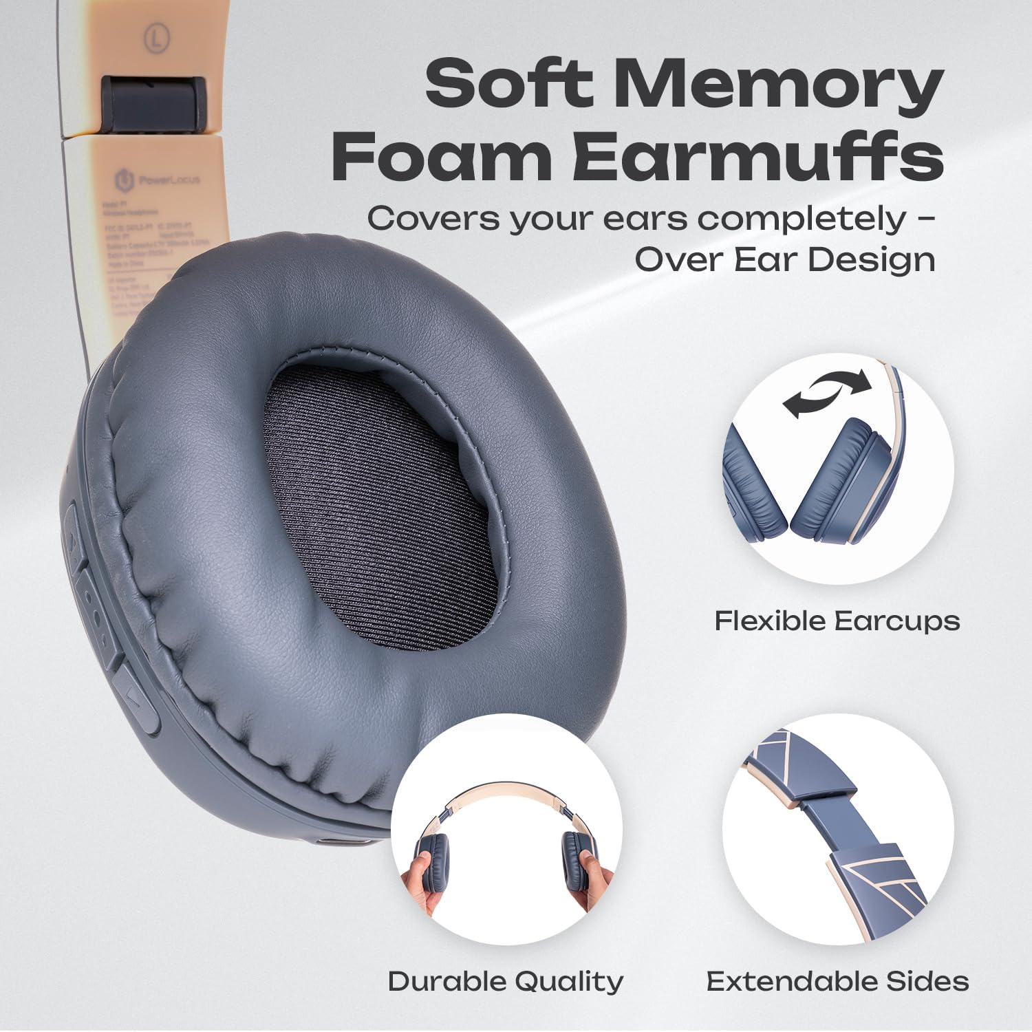 Thumbnail 4 de PowerLocus Wireless Headphones 50‑hour battery