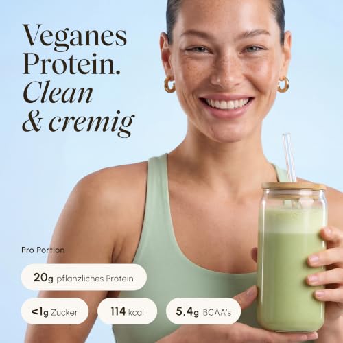 Detalle de VETAIN Veganes Proteinpulver Matcha Latte – 60 g Testbericht (20 g Eiweiß & 90 mg Koffein pro Portion)