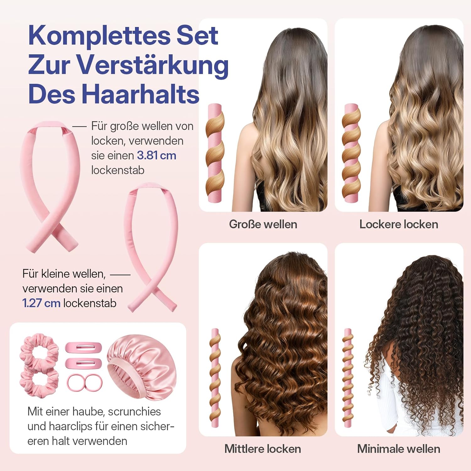 Detalle de LitBear Heatless Curls mit Schlafhaube 2 Größen