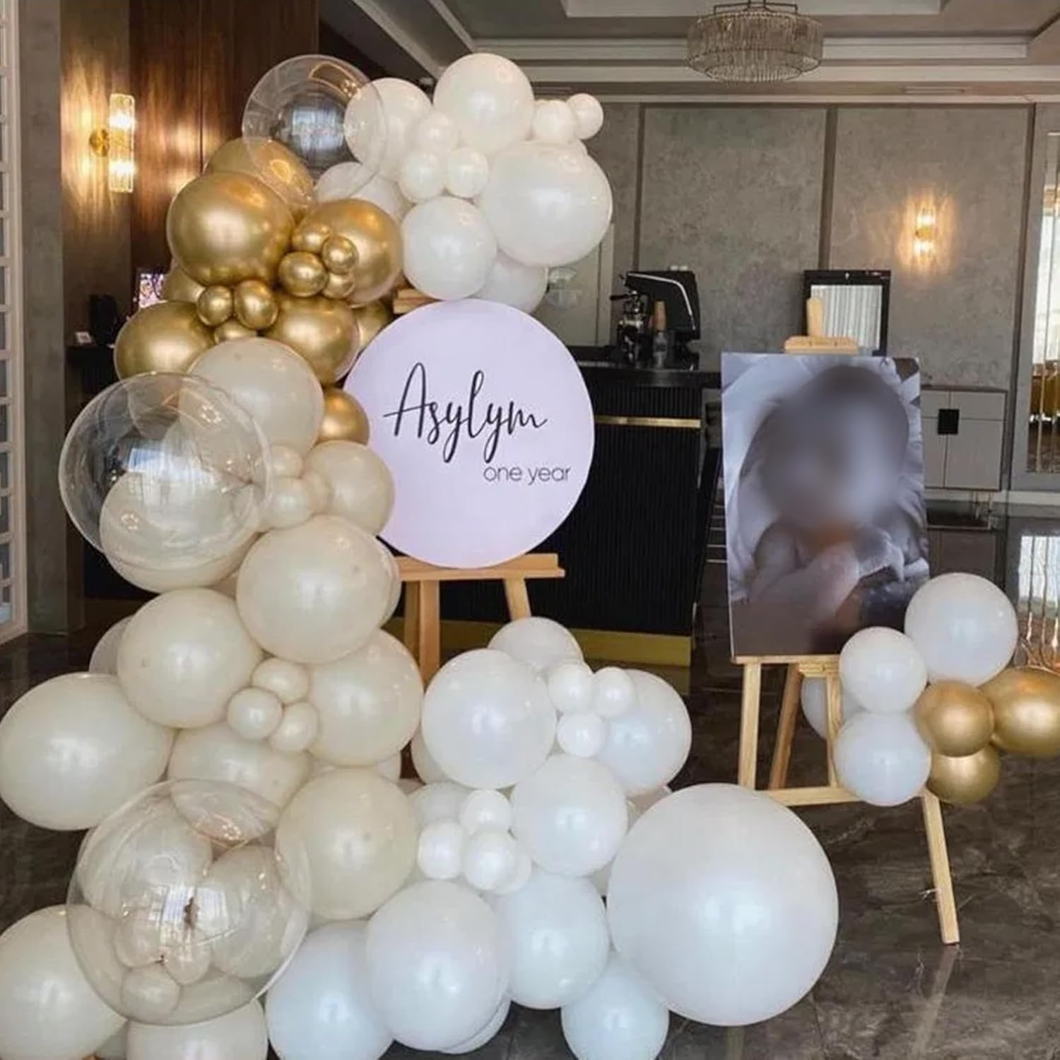 Thumbnail 4 de Togvu White and Gold Metallic Latex Balloons (12 Inch), Sand White & Gold Party Balloon Set
