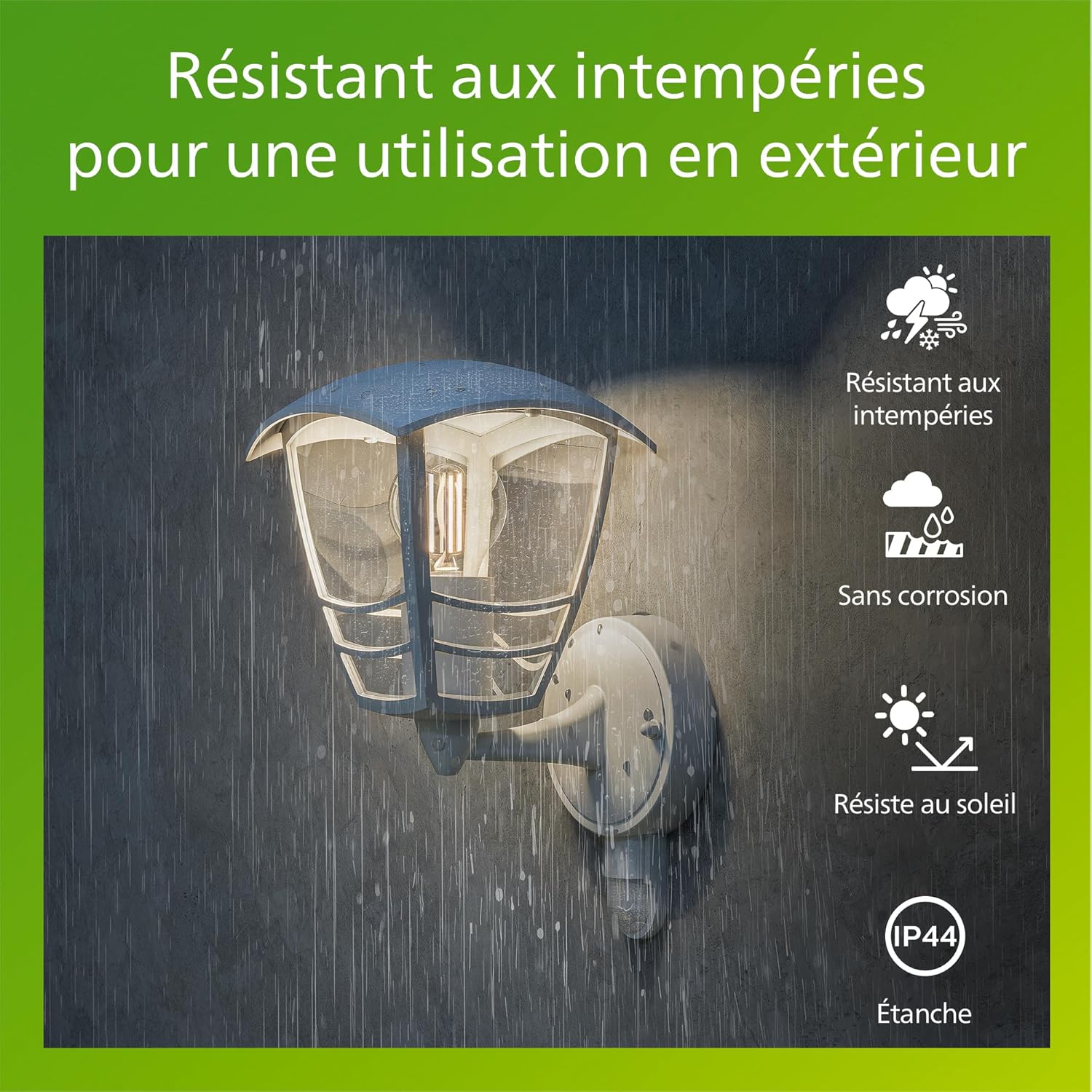 Thumbnail 2 de Philips myGarden Creek applique murale d’extérieur avec détecteur de mouvement (pour ampoule E27) blanc