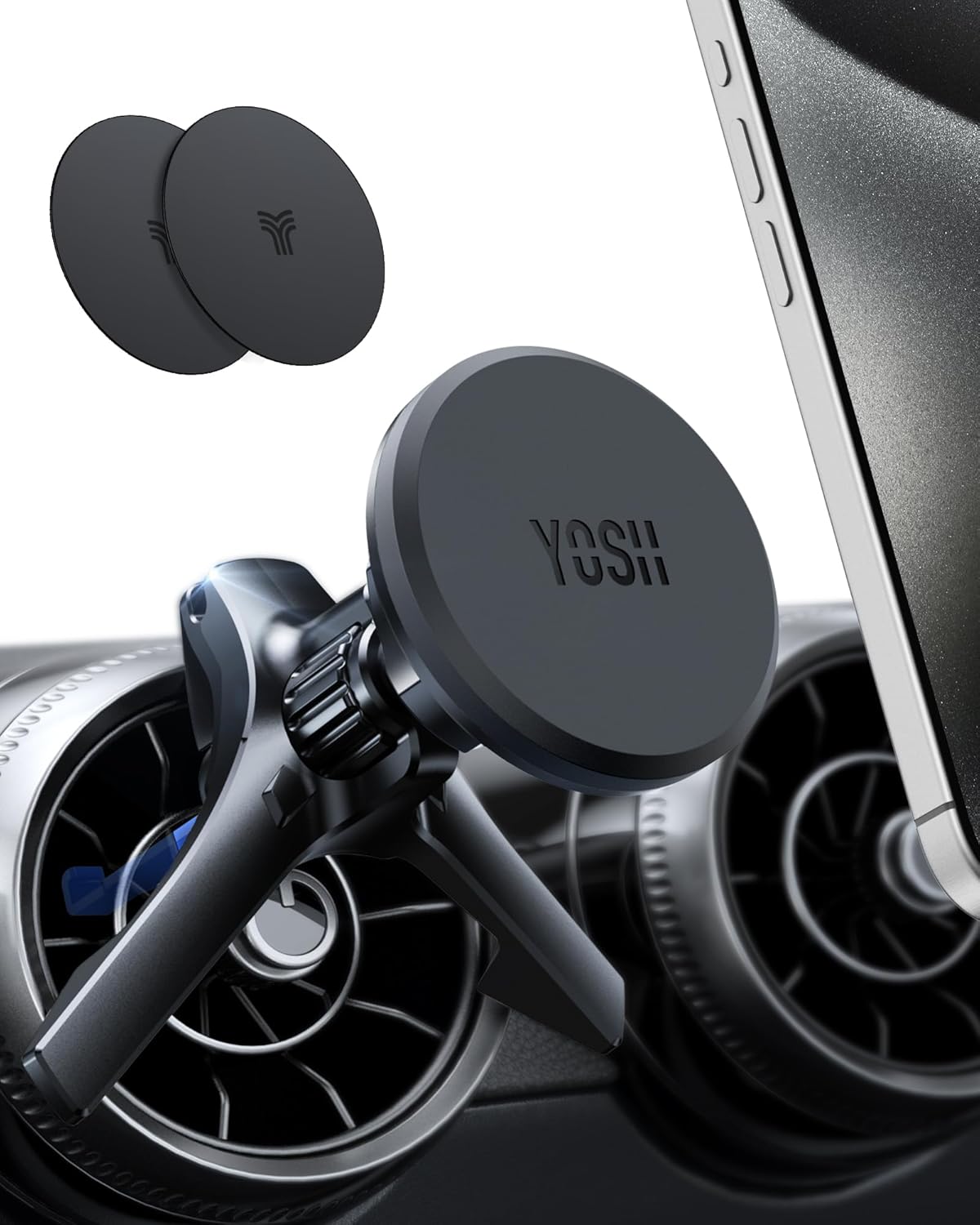Thumbnail 6 de YOSH Magnetic Phone Holder for Car Air Vent (Double Metal Hook, for phones up to 7.0")