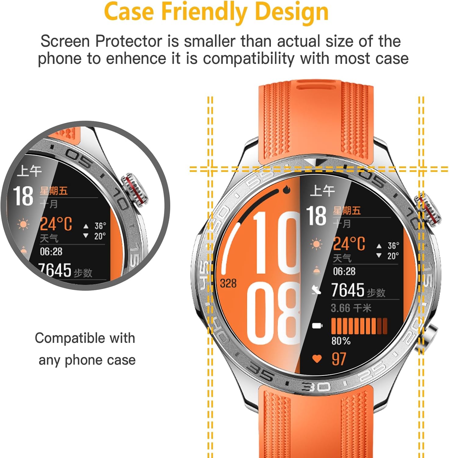 Thumbnail 3 de WFTE 4-Pack Screen Protector for Amazfit T-rex 3 / HONOR Watch 5 Pro