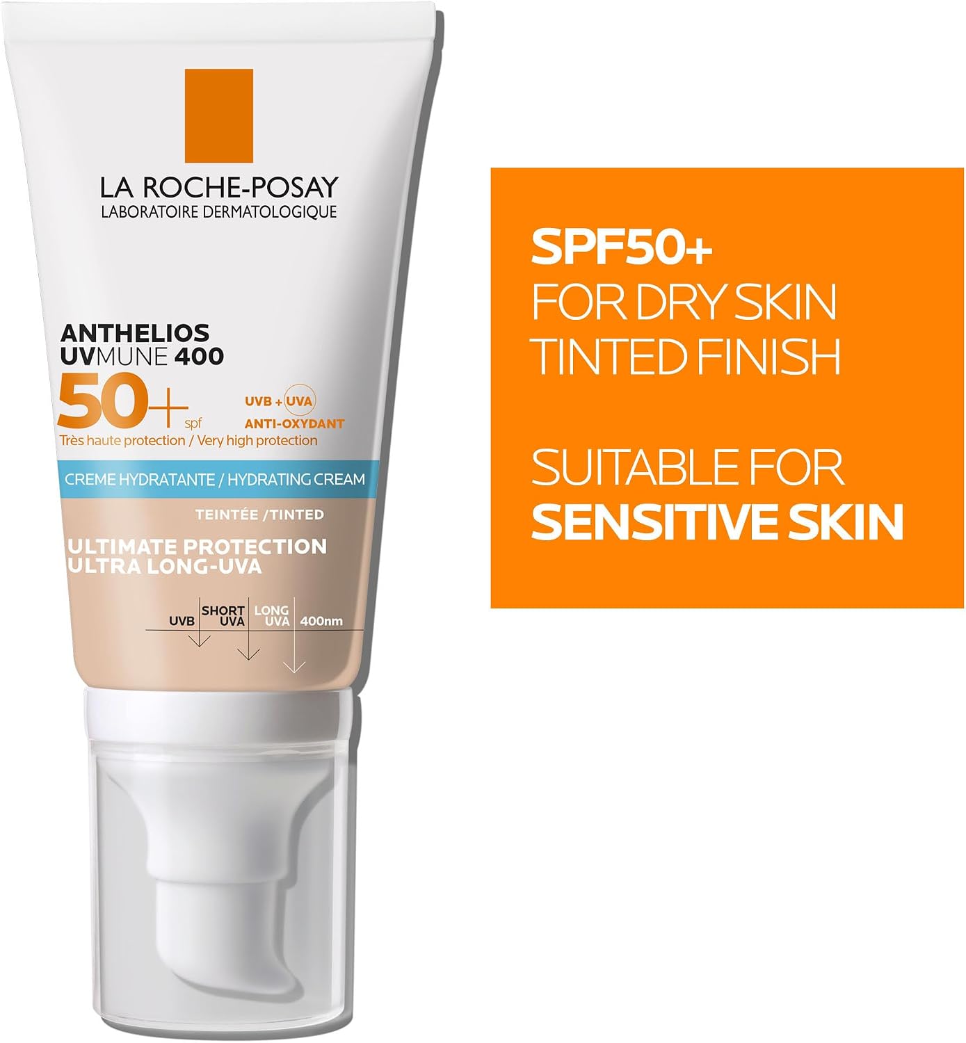 Detalle de La Roche-Posay Anthelios UVMune 400 Hydrating Tint SPF50+ for Sensitive Skin (50 ml)