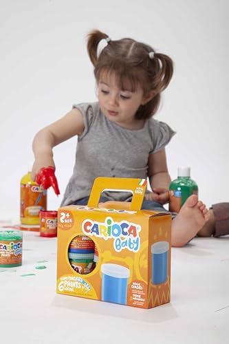 Detalle 2 de CARIOCA Tempera a Dita Baby – Set da 8 colori lavabili da 50 ml per bambini 2+