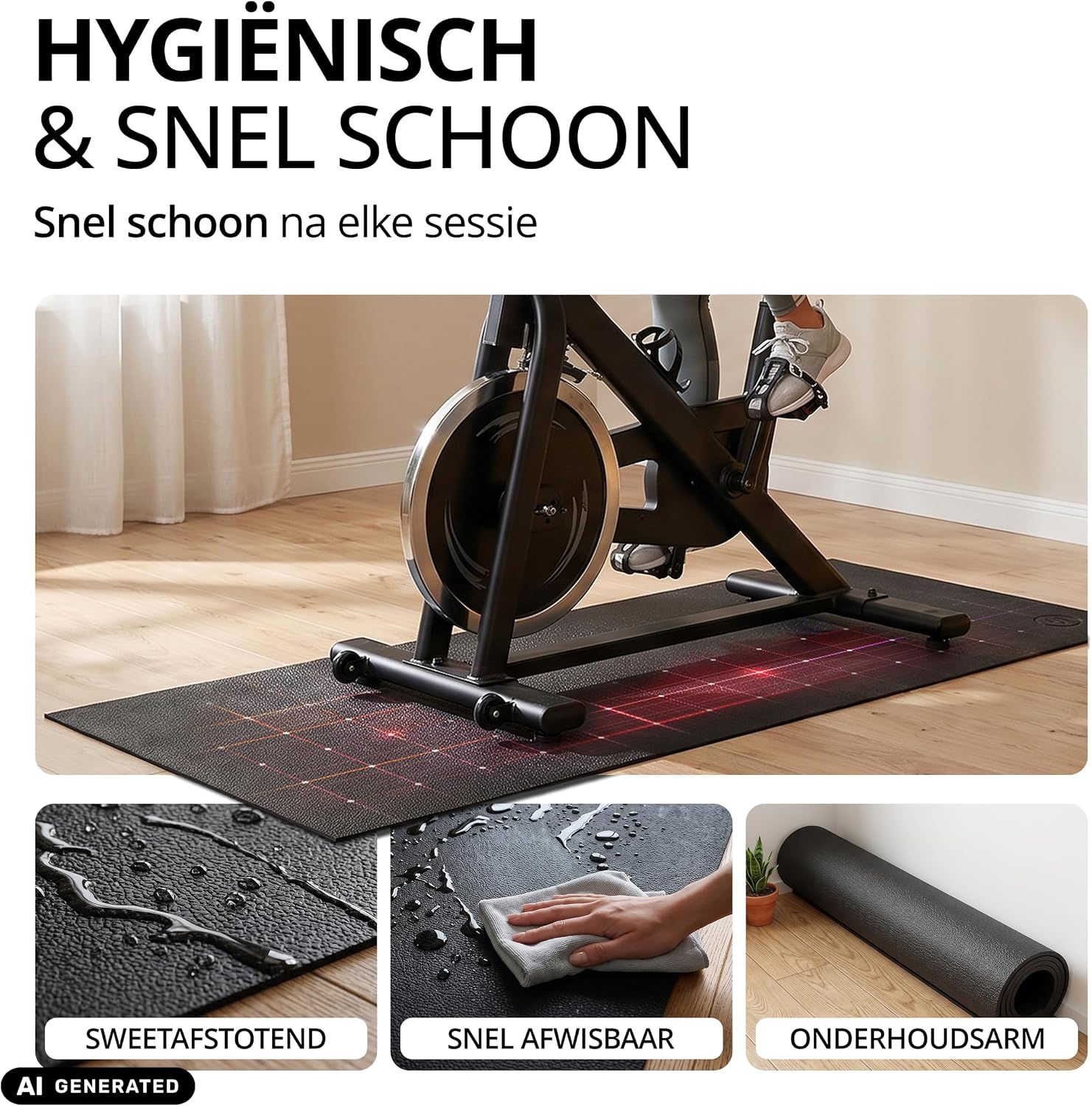 Thumbnail 3 de BeMaxx vloermat voor fitnessapparaten van PVC, 140 x 70 cm, antislip