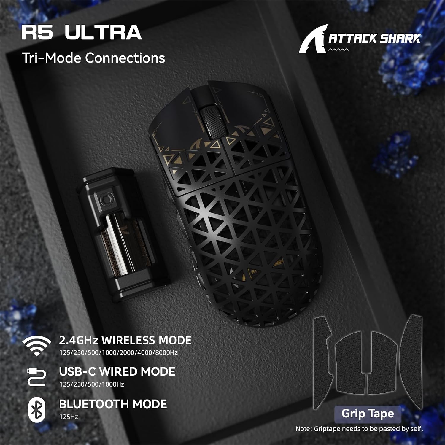 Detalle de ATTACK SHARK R5 Gaming-Maus 39 g