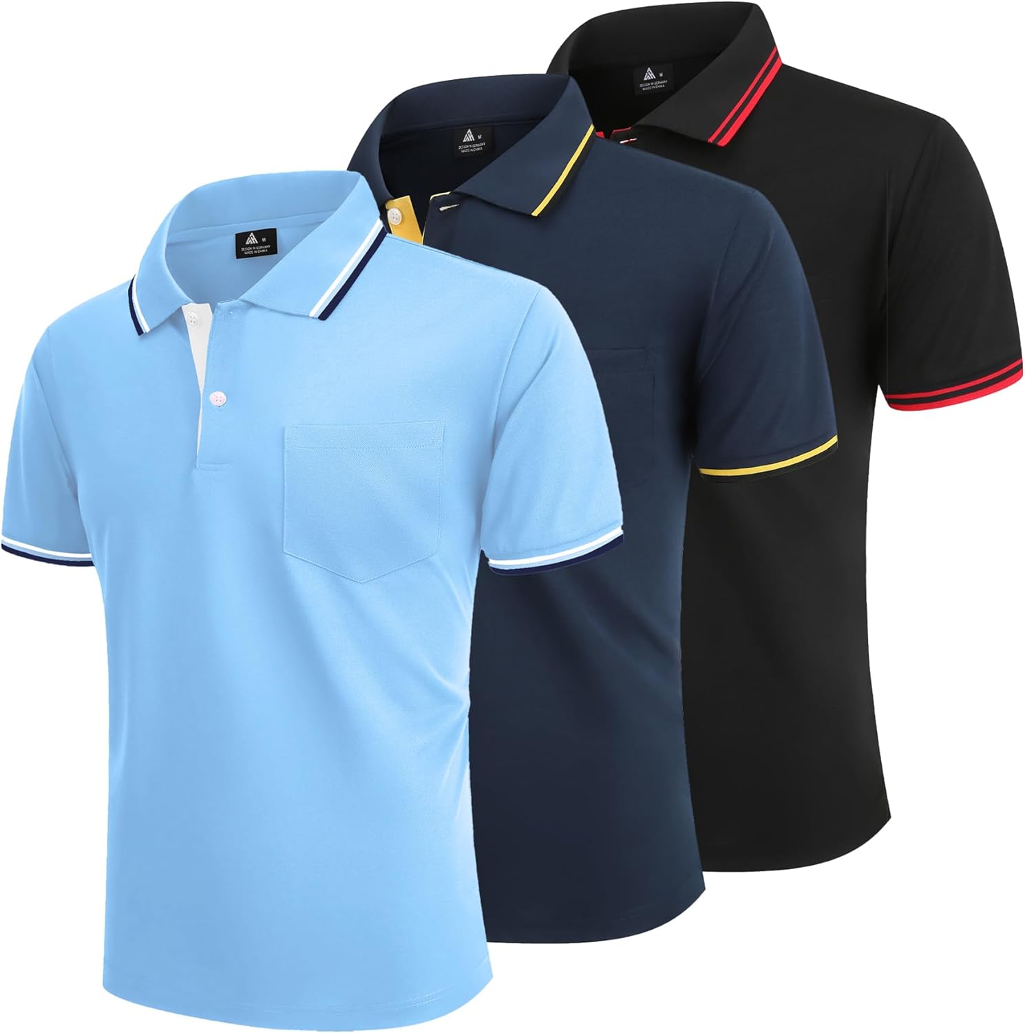 Thumbnail 6 de LLdress Polo Uomo Maniche Corte – Pacco da 3 Polo da Golf/Tennis Traspirante, Leggera
