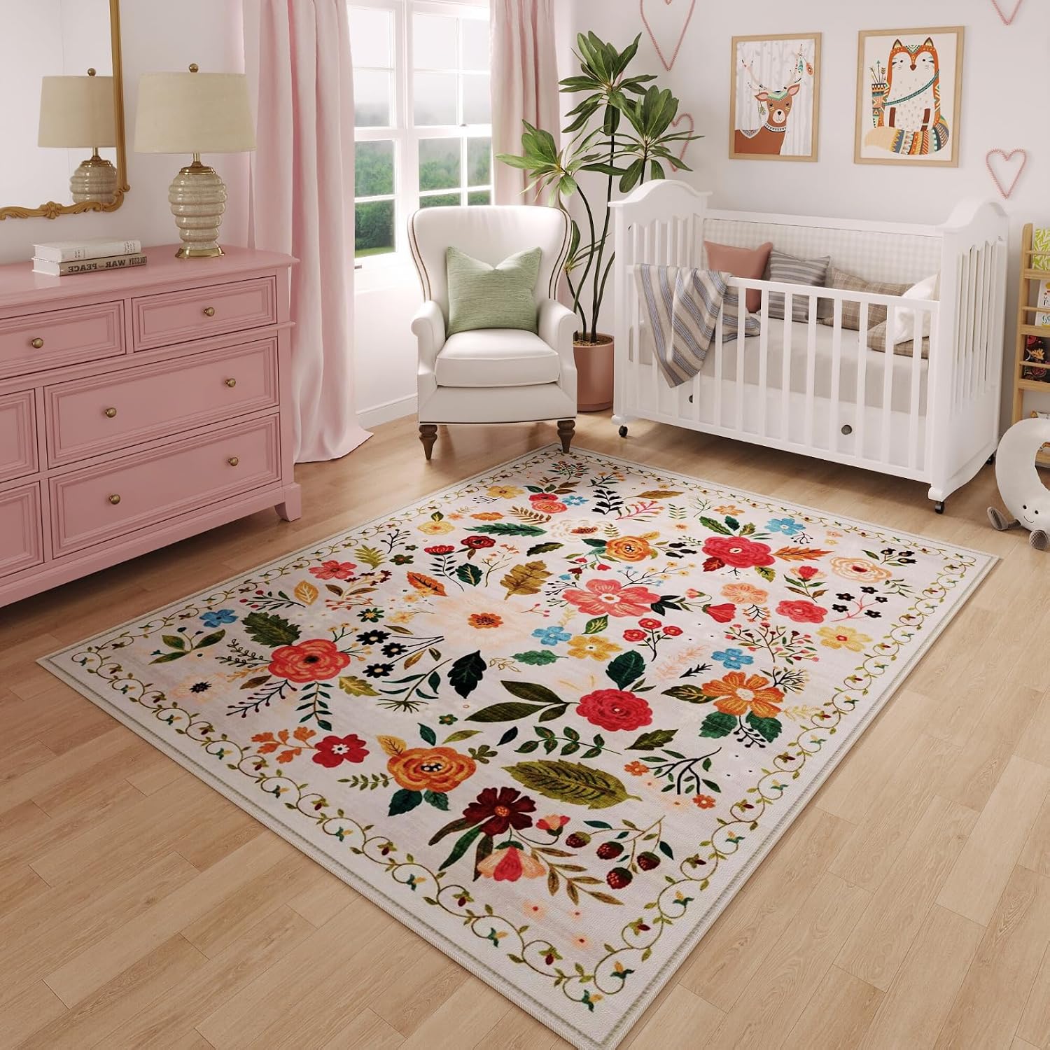 Detalle de Rugcomf 3x5 Washable Bedroom Rug