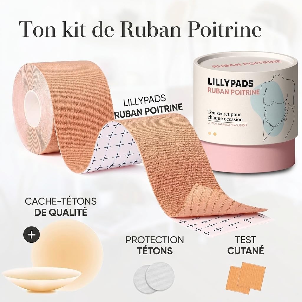Detalle de Lillypads® Premium Boob Tape – Bande Adhésive Poitrine avec Cache-Tétons en Silicone