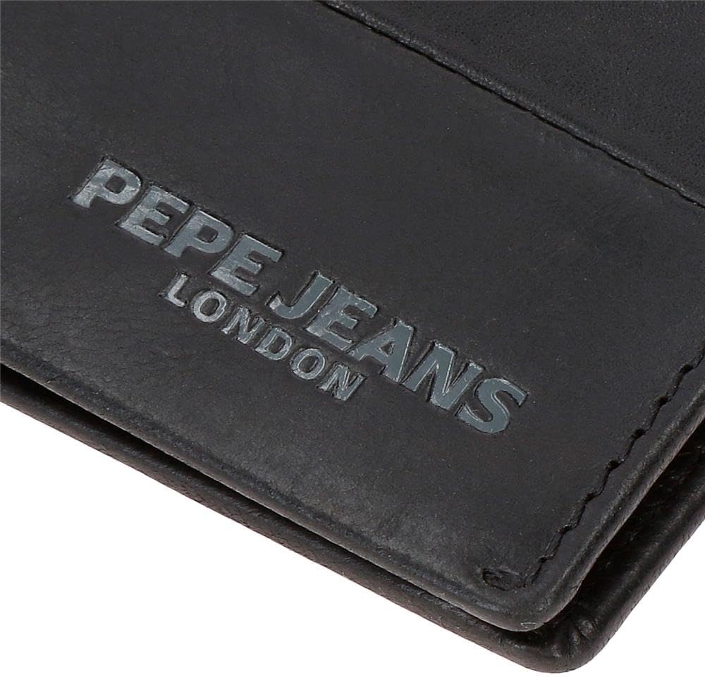 Detalle de Pepe Jeans Ithaca Porte-Monnaie avec Porte-Cartes – Noir, cuir