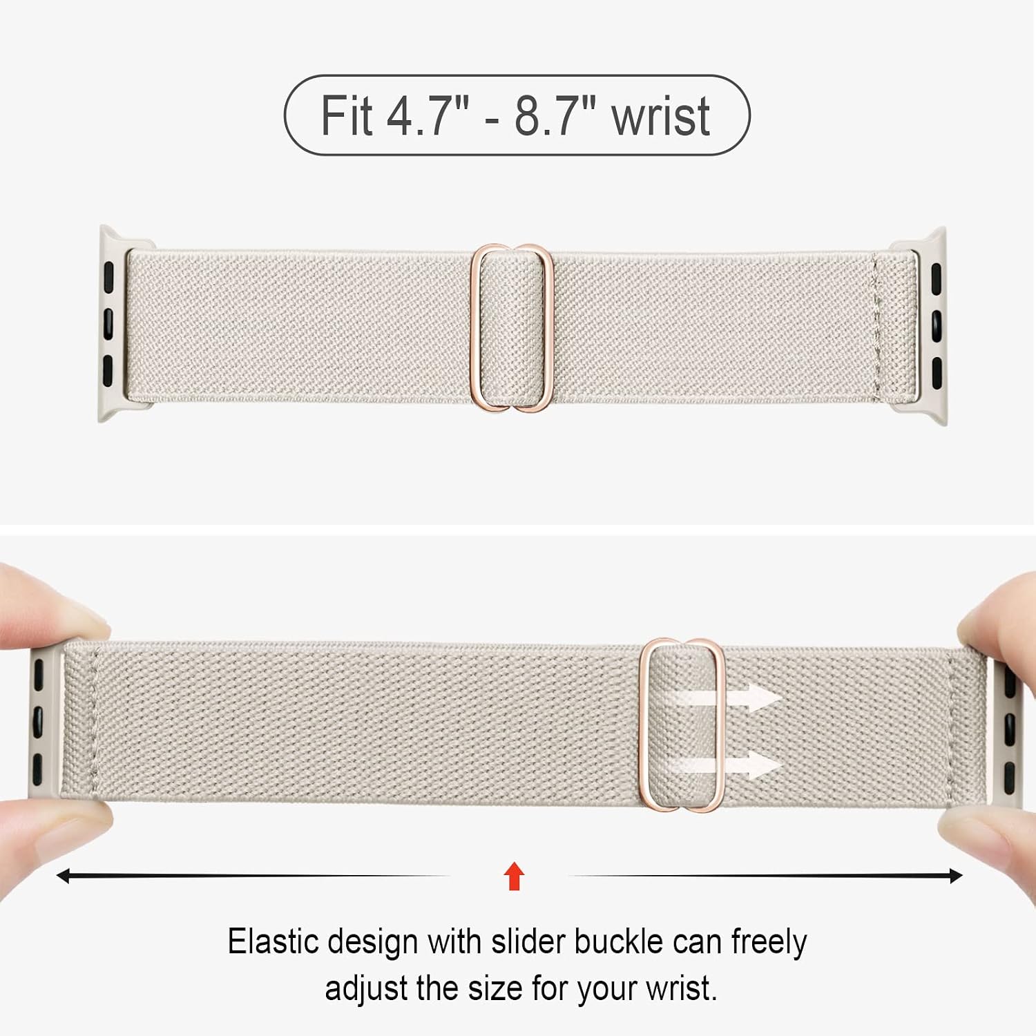 Detalle de CCnutri 4 Pack Stretchy Nylon Strap for Apple Watch (38–42mm, Ultra & SE-compatible) – Adjustable Sport Elastic Bands