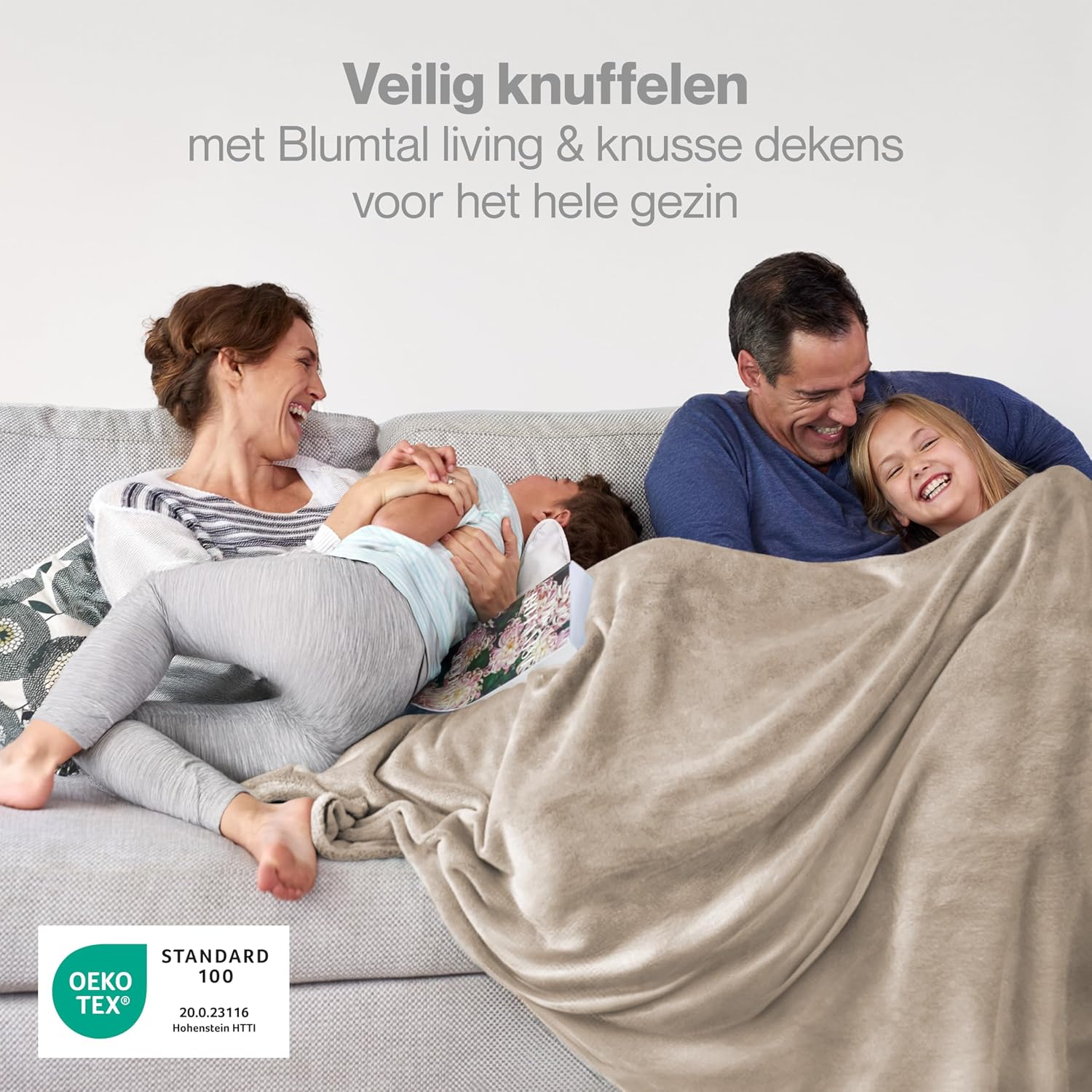 Detalle de Blumtal EB0055 fleece deken 130 x 150 cm, taupe microvezel