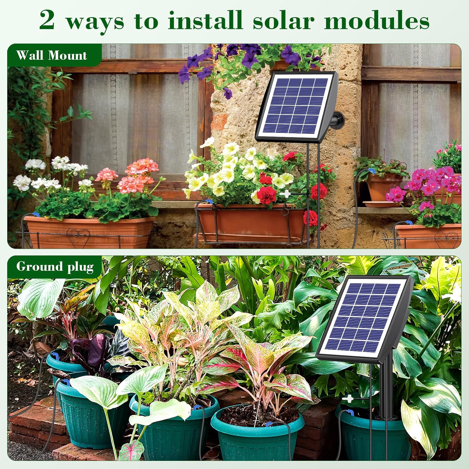 Thumbnail 1 de Onherm Irrigazione Automatica a Energia Solare con tubo lungo 15 m e gocciolatore – kit per balcone e giardino