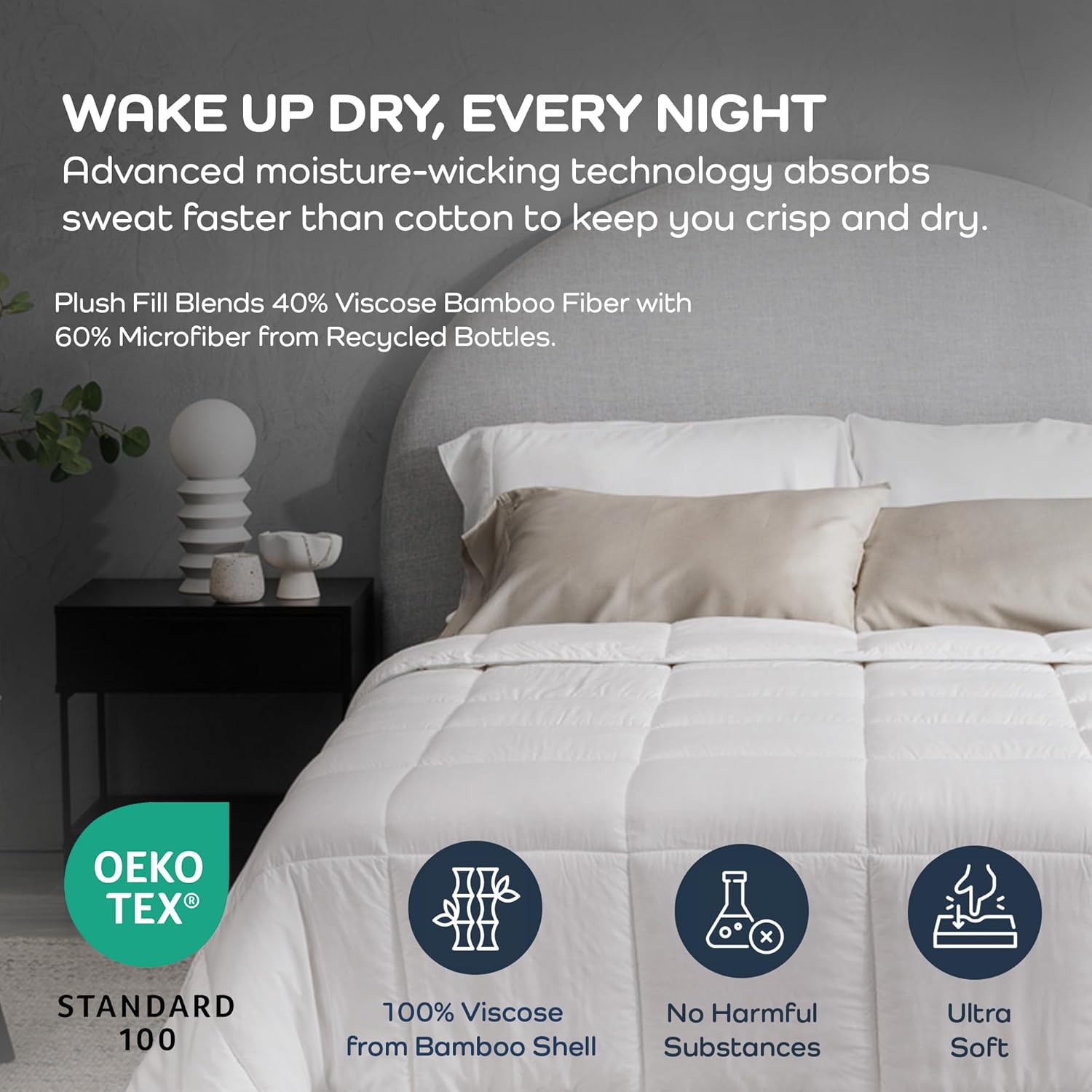 Thumbnail 2 de Olive + Crate Cooling Down Alternative Comforter 88x90