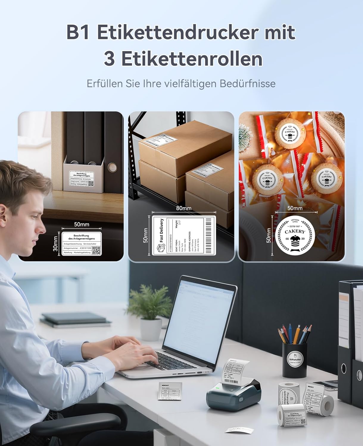 Thumbnail 1 de NIIMBOT B1 Etikettendrucker Bluetooth – tragbar 🎫