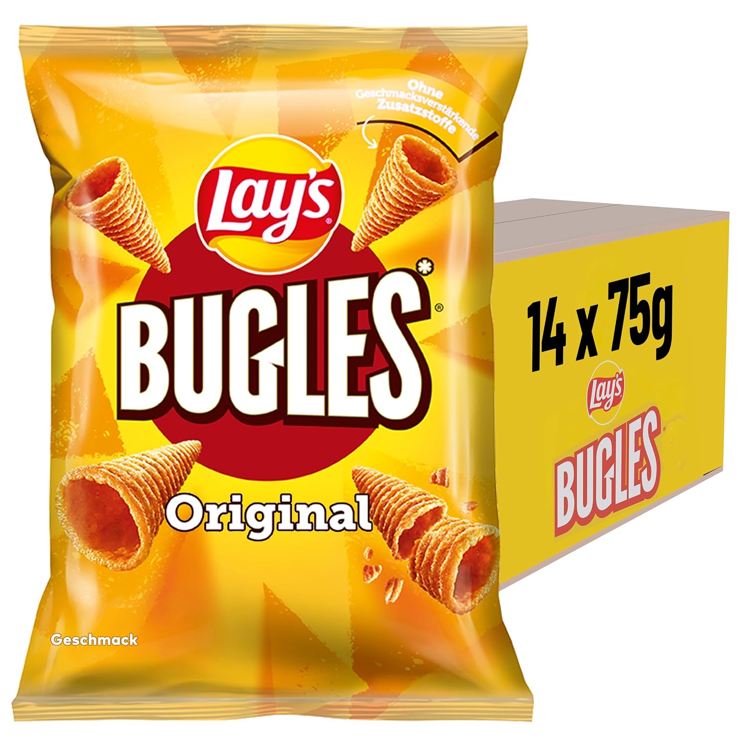 Detalle de Lay’s Bugles Original – Mais-Snack im 14er Pack (75 g je Tüte)