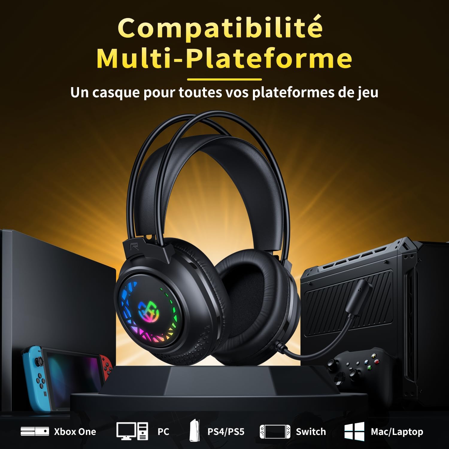 Thumbnail 4 de Tatybo Gaming Headset Wired stereo surround sound