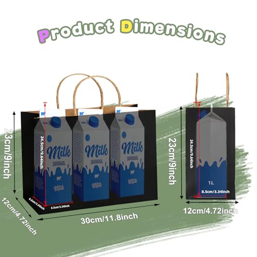 Thumbnail 6 de Weifeng Bolsas de Papel Kraft Negras con Asas (50 uds, 30 x 23 x 12 cm) – Ideal para regalos, fiestas y embalaje