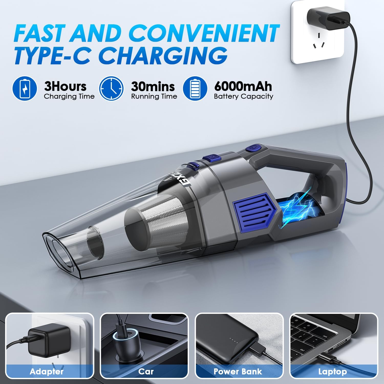 Thumbnail 3 de Gxzsk Cordless Handheld Vacuum 15000PA ⚙