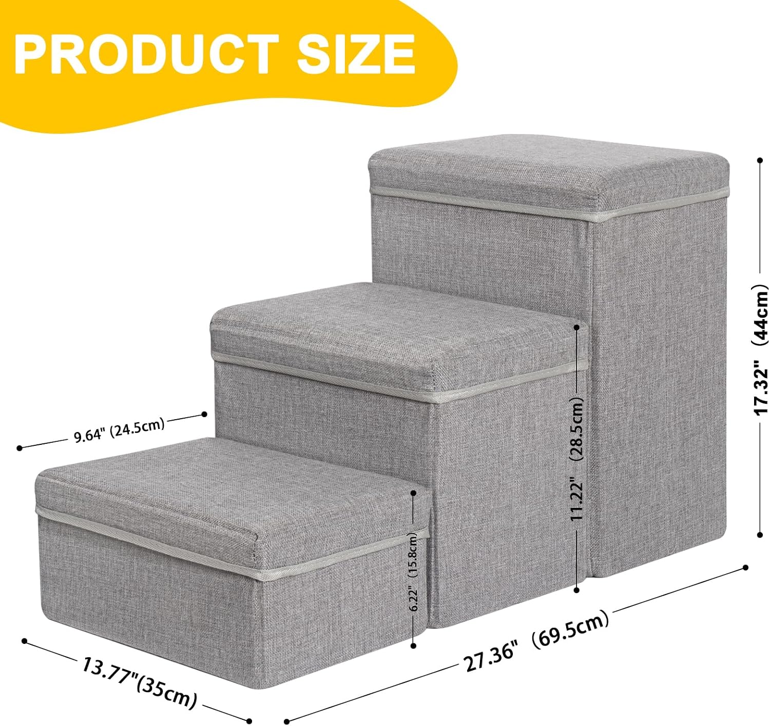 Detalle 2 de Uross Dog Stairs 3-step with storage