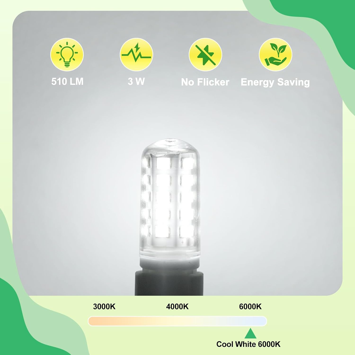 Detalle de Lumlog G9 LED bulbs 3W cool white 12-pack