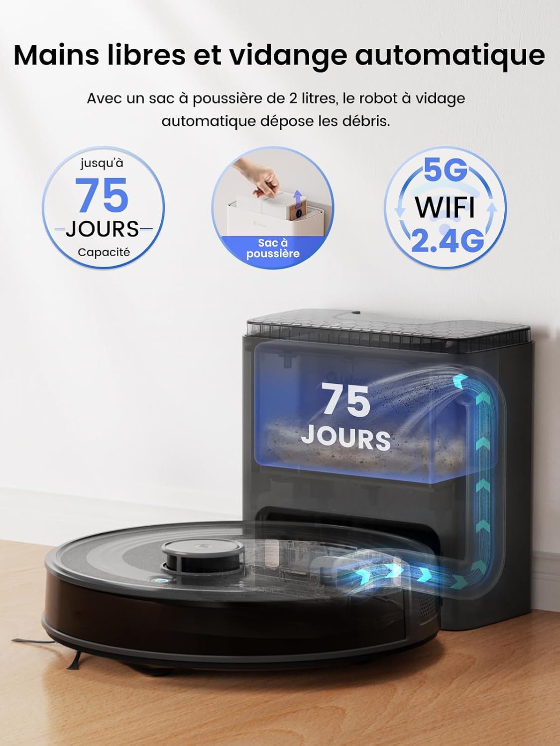 Detalle 2 de LEFANT M2 Plus aspirateur laveur 6000 Pa đ§č