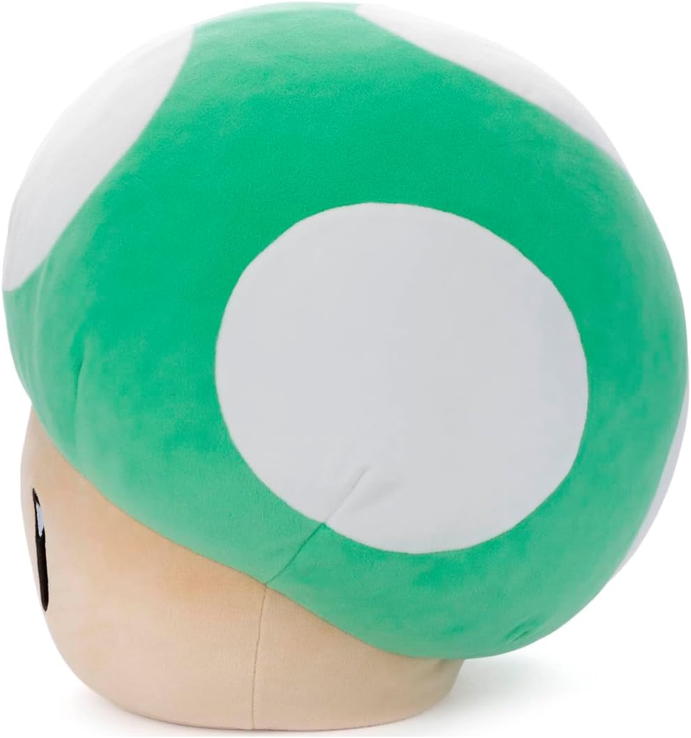 Detalle de タカラトミーアーツ スーパーマリオ Mocchi-Mocchi-GameStyle 1UPキノコ ぬいぐるみ 高さ約35cm