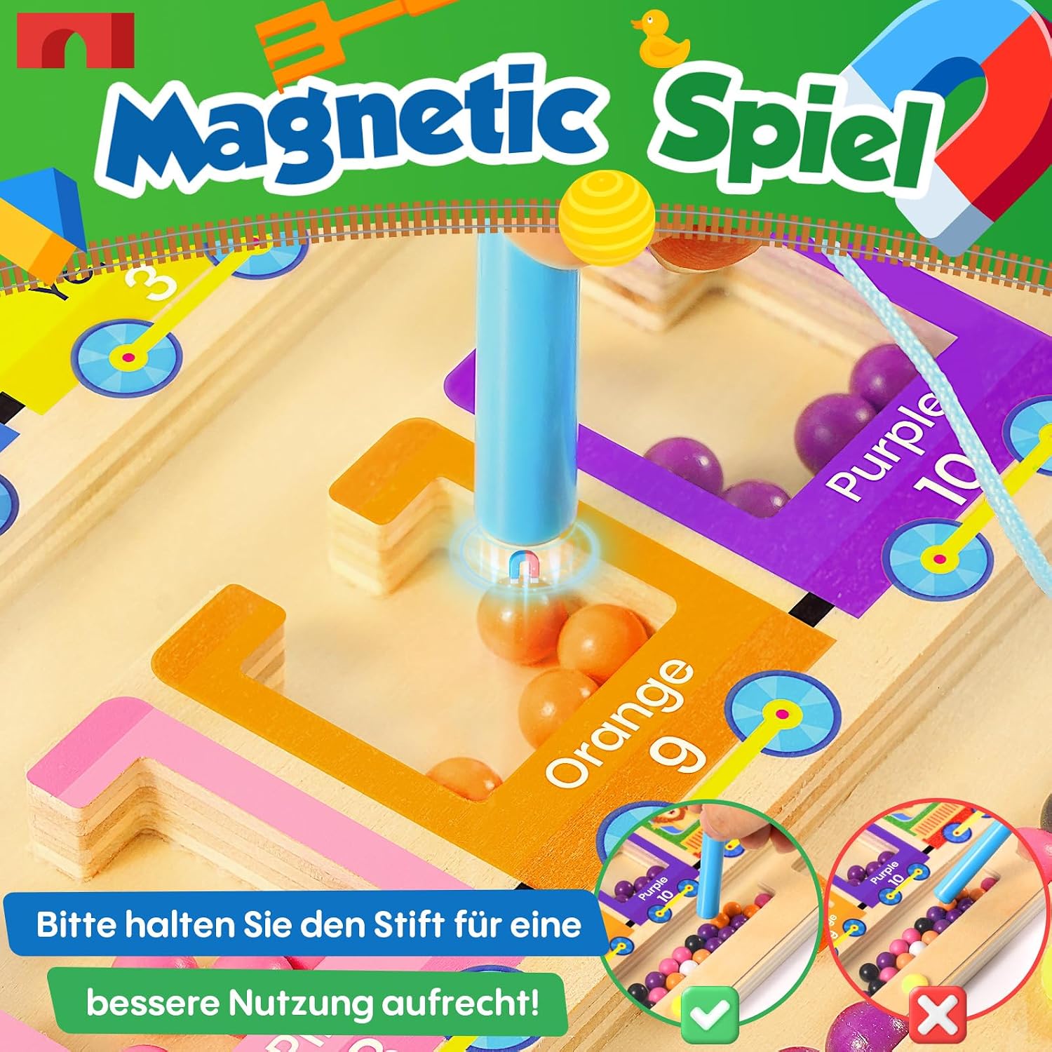 Thumbnail 2 de Dusor Montessori Labyrinth Magnetspiel 2–3 Jahre