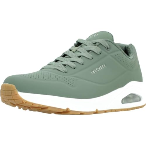 Detalle de Skechers Men's Uno Stand On Air Trainer in Olive (UK 10) – A Practical Everyday Trainer