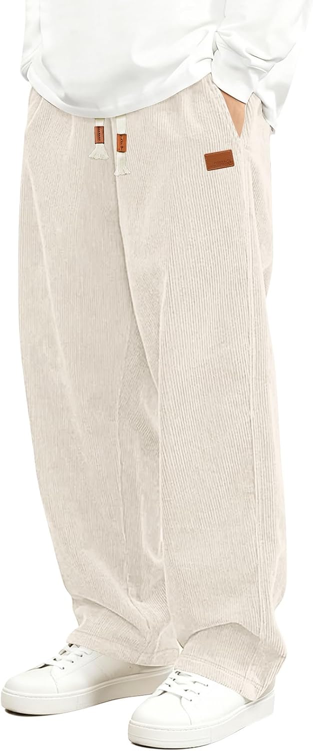 Thumbnail 6 de HMIYA Cord Hose Herren Chinohose – Weites Bein, bequeme Baumwollmischung, elastischer Bund