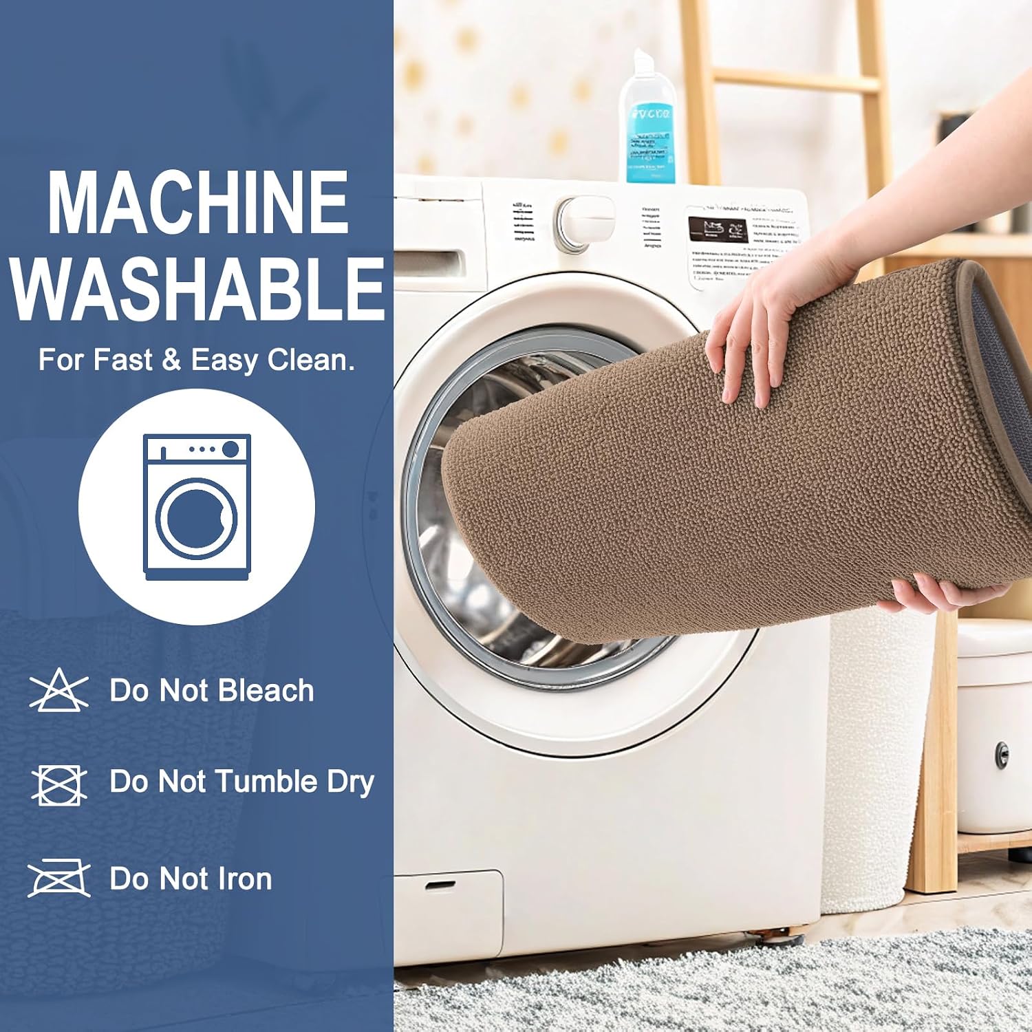 Thumbnail 5 de OLANLY 59 x 20-Inch Memory Foam Bathroom Runner, Mocha, Quick-Dry