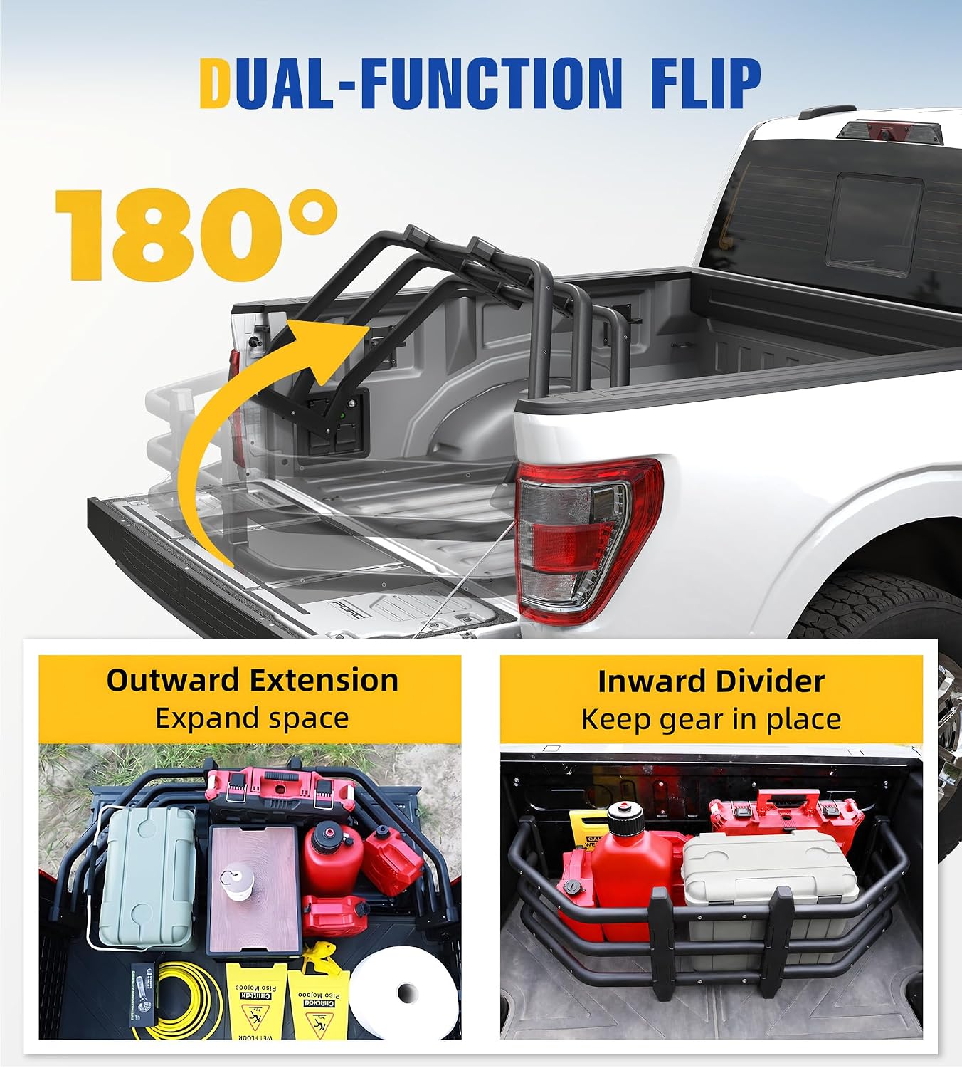 Detalle de TRUMGETA Aluminum Truck Bed Extender, 54–61-Inch