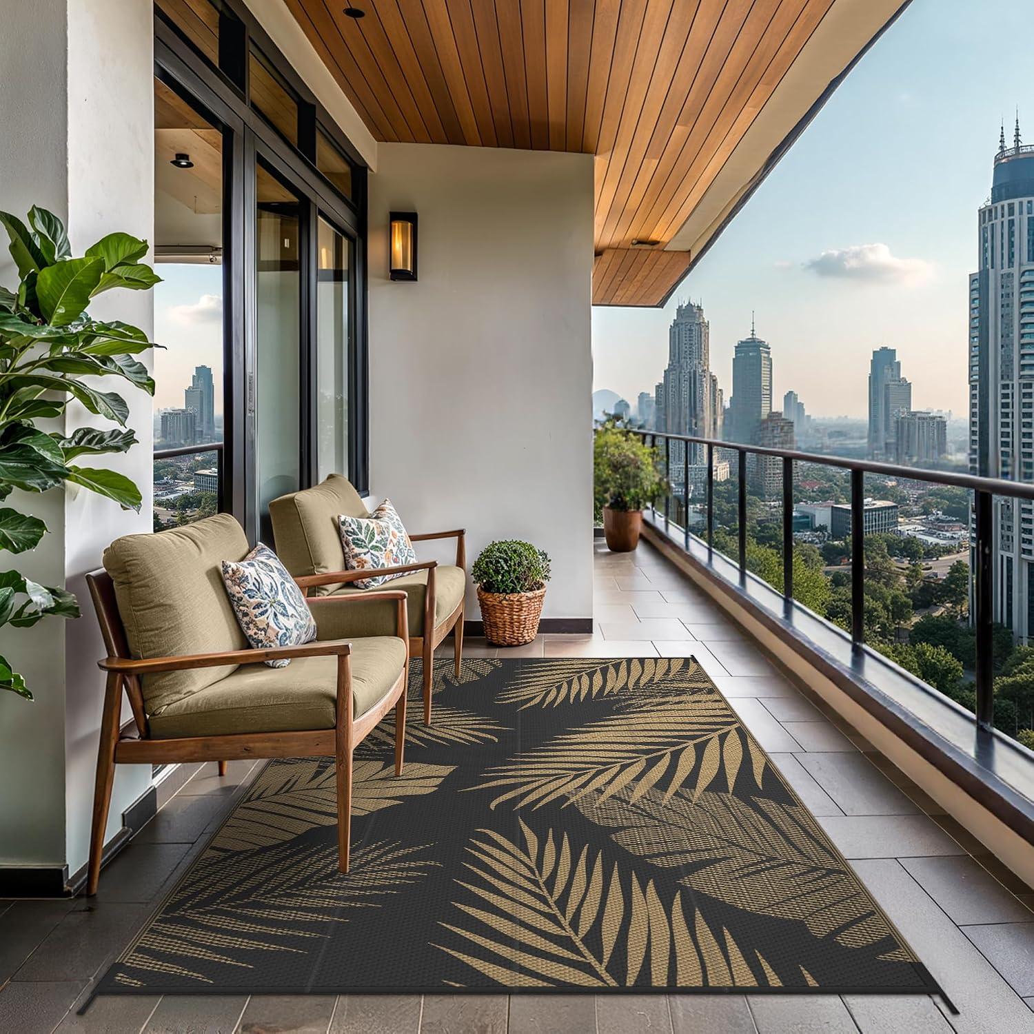 Thumbnail 1 de GENIMO Outdoor Rug 240x300cm – Large Reversible Waterproof Garden Rug