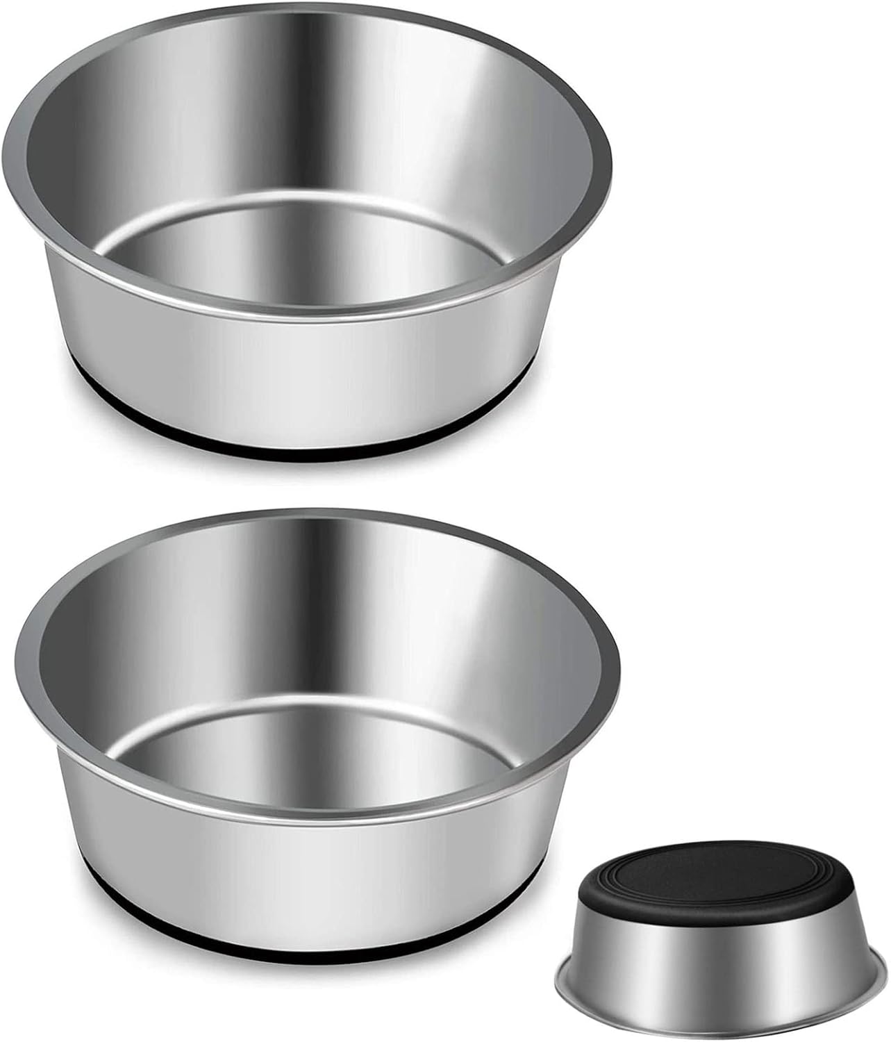 Thumbnail 6 de Hundenapf aus dickem Edelstahl, Durchmesser 26 cm, rutschfester Bodensatz, 2,5 Liter Fassungsvermögen – ideal für große Hunde