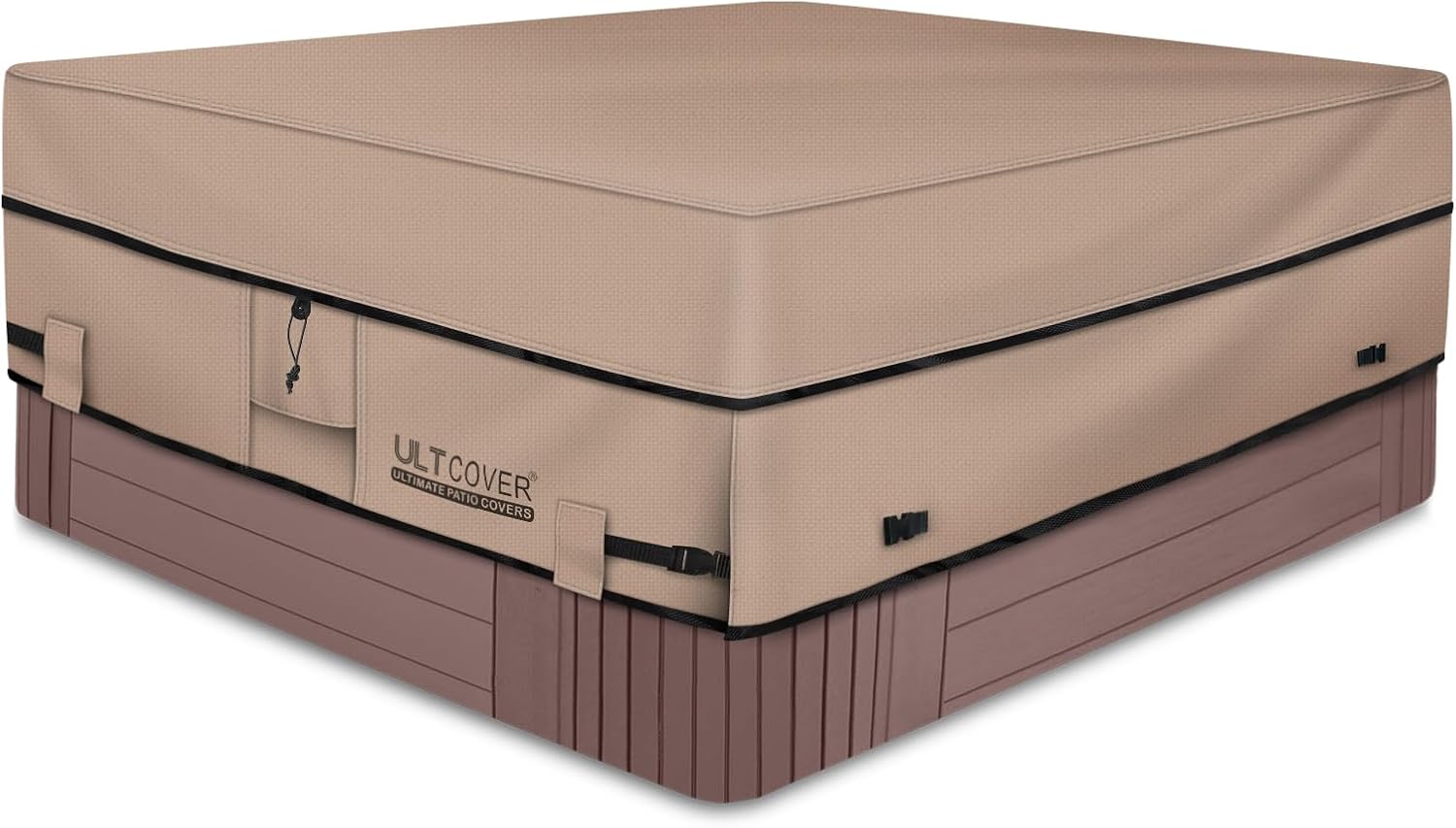 Detalle de ULTCOVER UCH Square Hot Tub Cover, 600D Waterproof Brown, 80-Inch