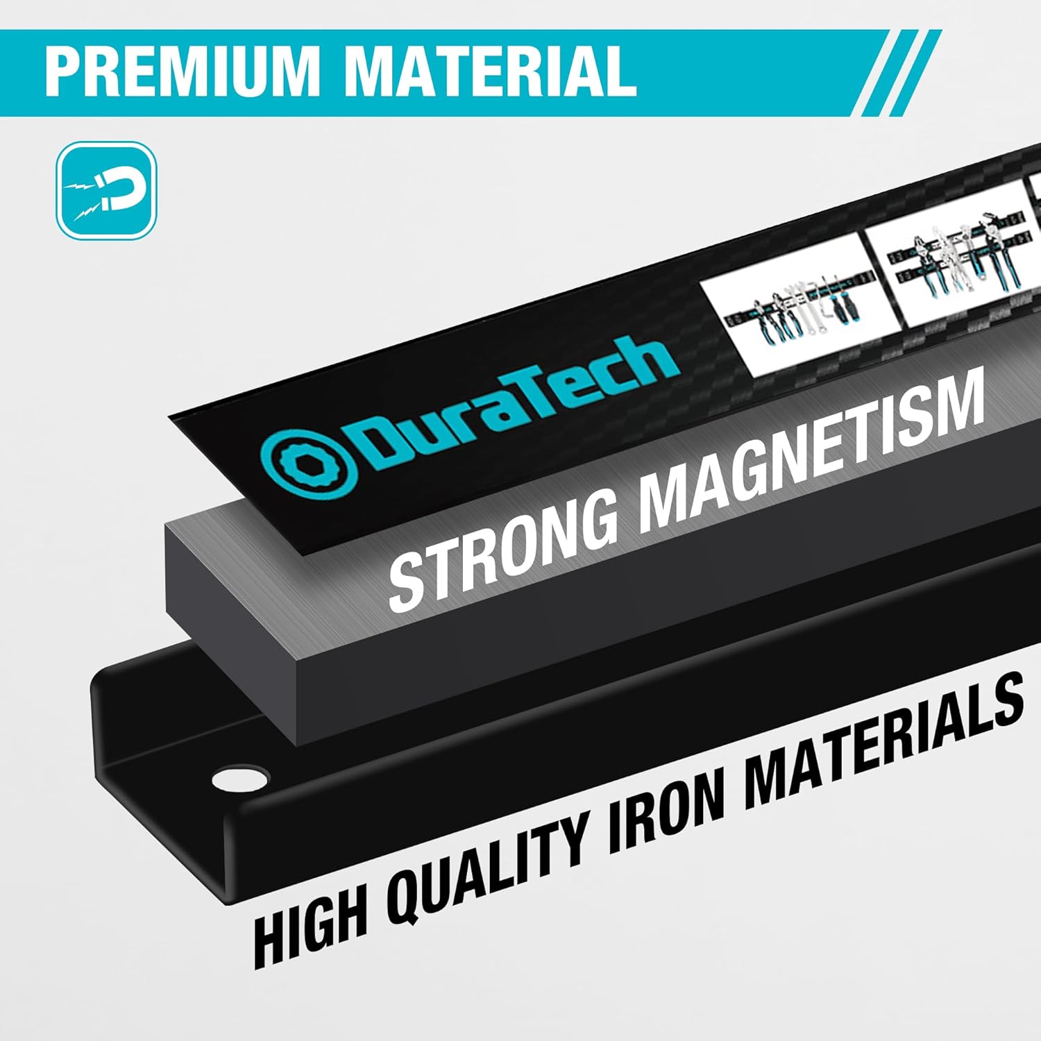 Thumbnail 4 de DURATECH 4x Barre Magnétique pour Outils – Ensemble porte-outils mural robuste 30,5 x 2,3 cm