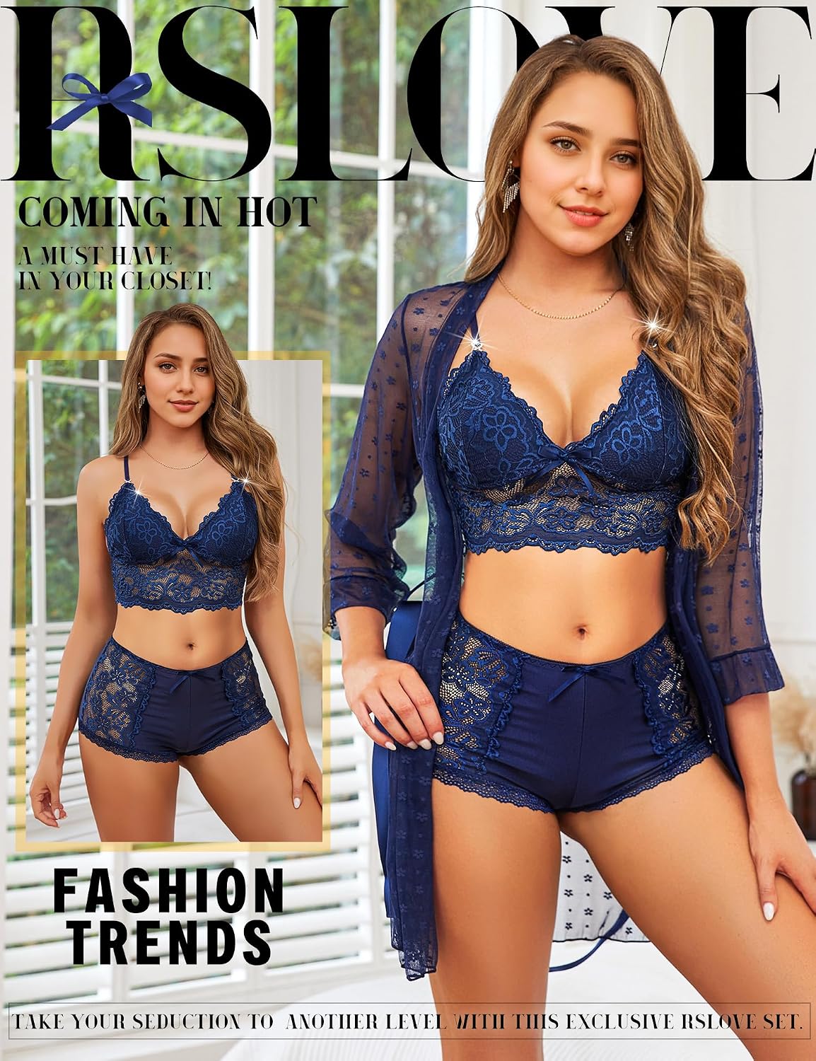Detalle 2 de Conjunto de lencería RSLOVE 3 piezas