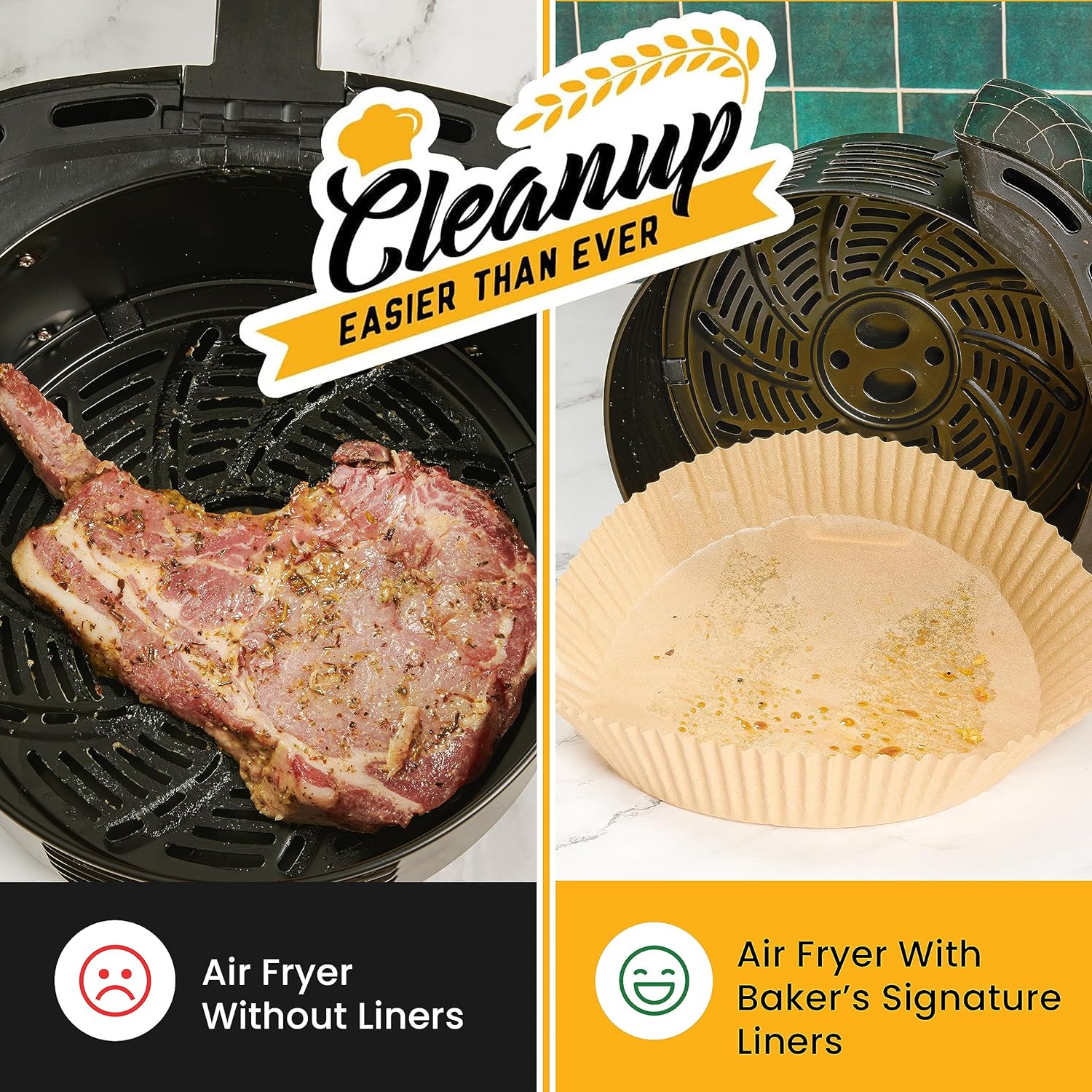 Thumbnail 3 de Baker's Signature Air Fryer Liners 125 pcs 🍽