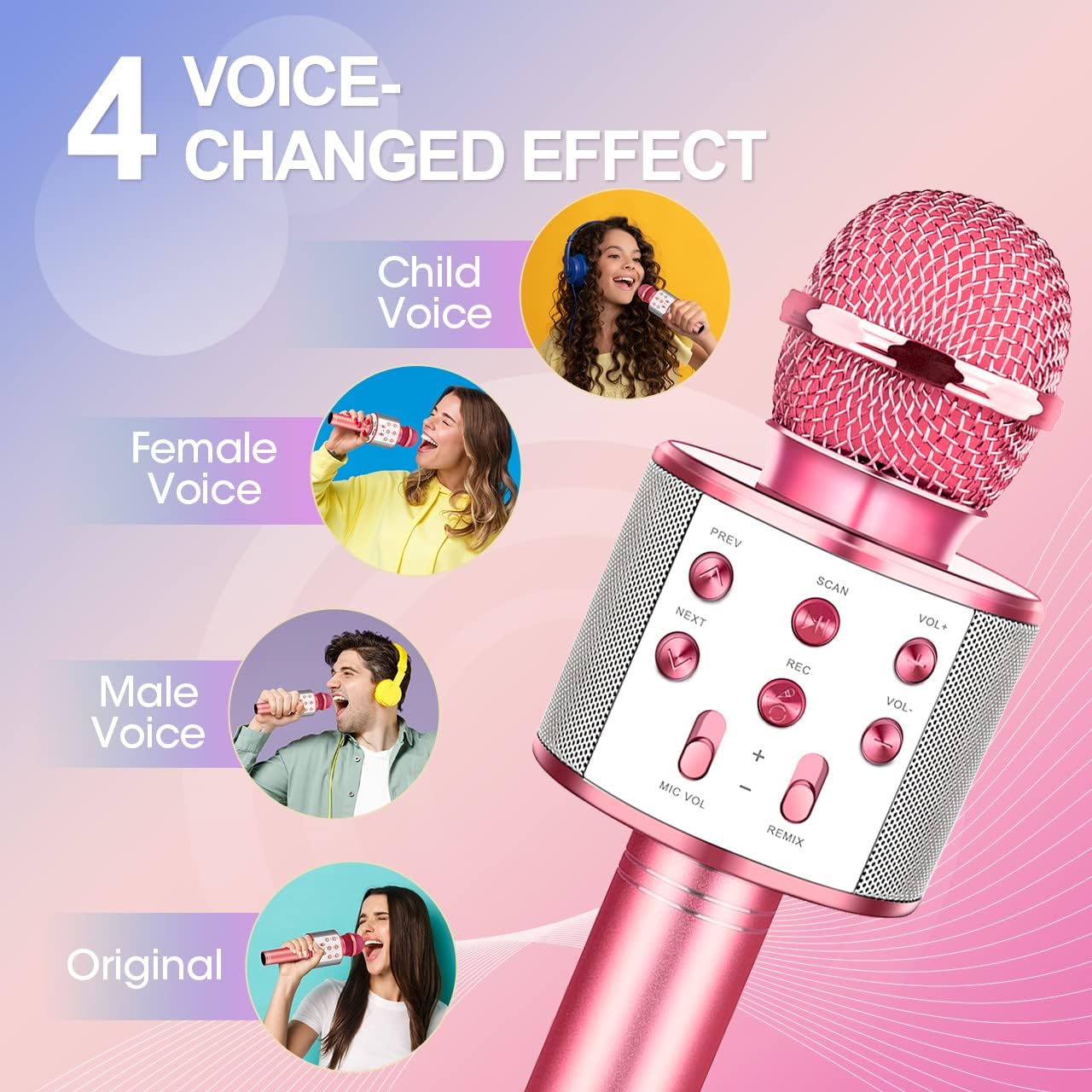 Detalle de GeschenPark Microfono Karaoke Bluetooth per bambini 4‑12 anni 🎤