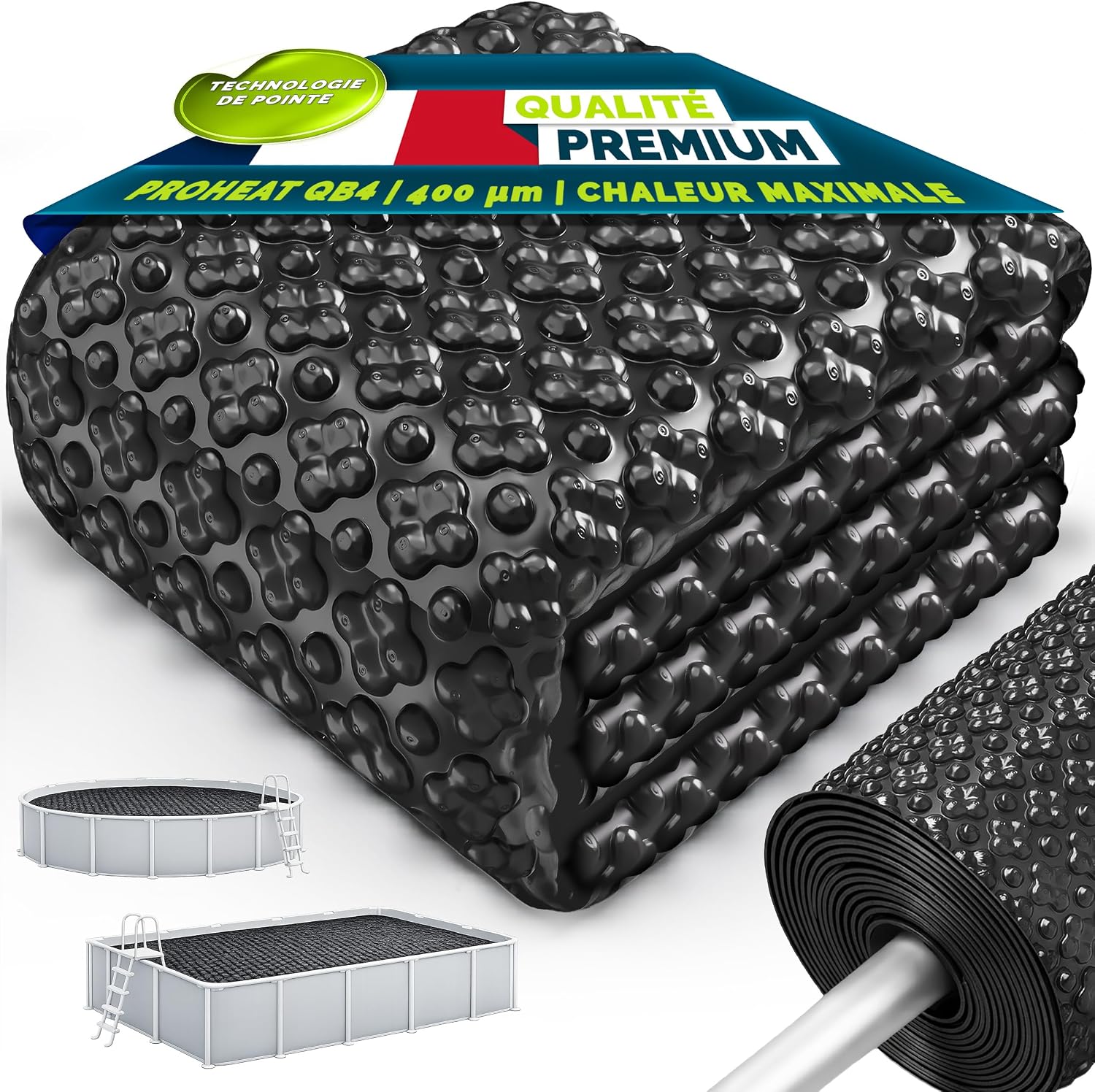 Detalle de tillvex TVPHQB ProHeat QB4 zonnezeil, rond 500 cm, 400 µm