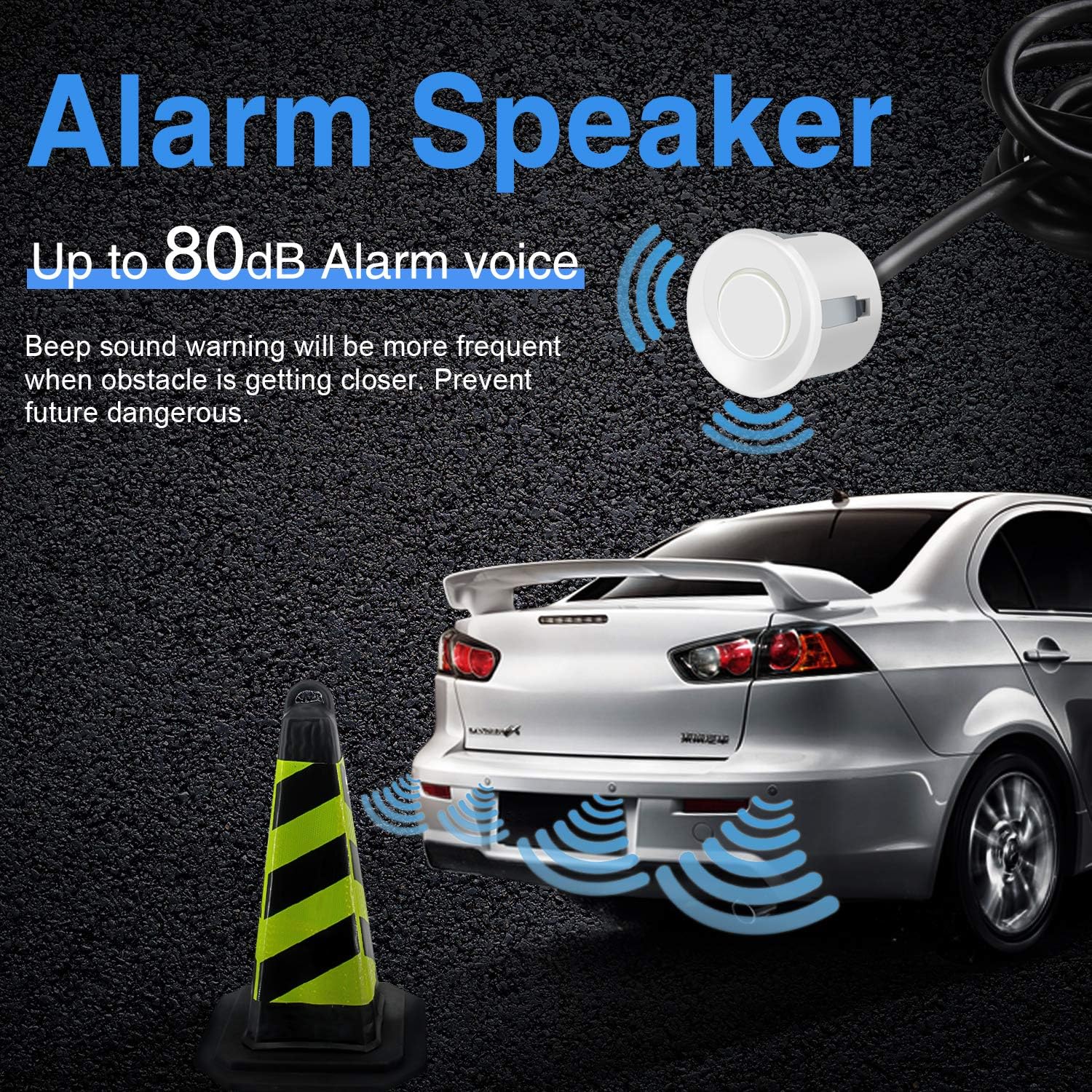 Detalle 2 de Kit sensori parcheggio auto 4 Aolead
